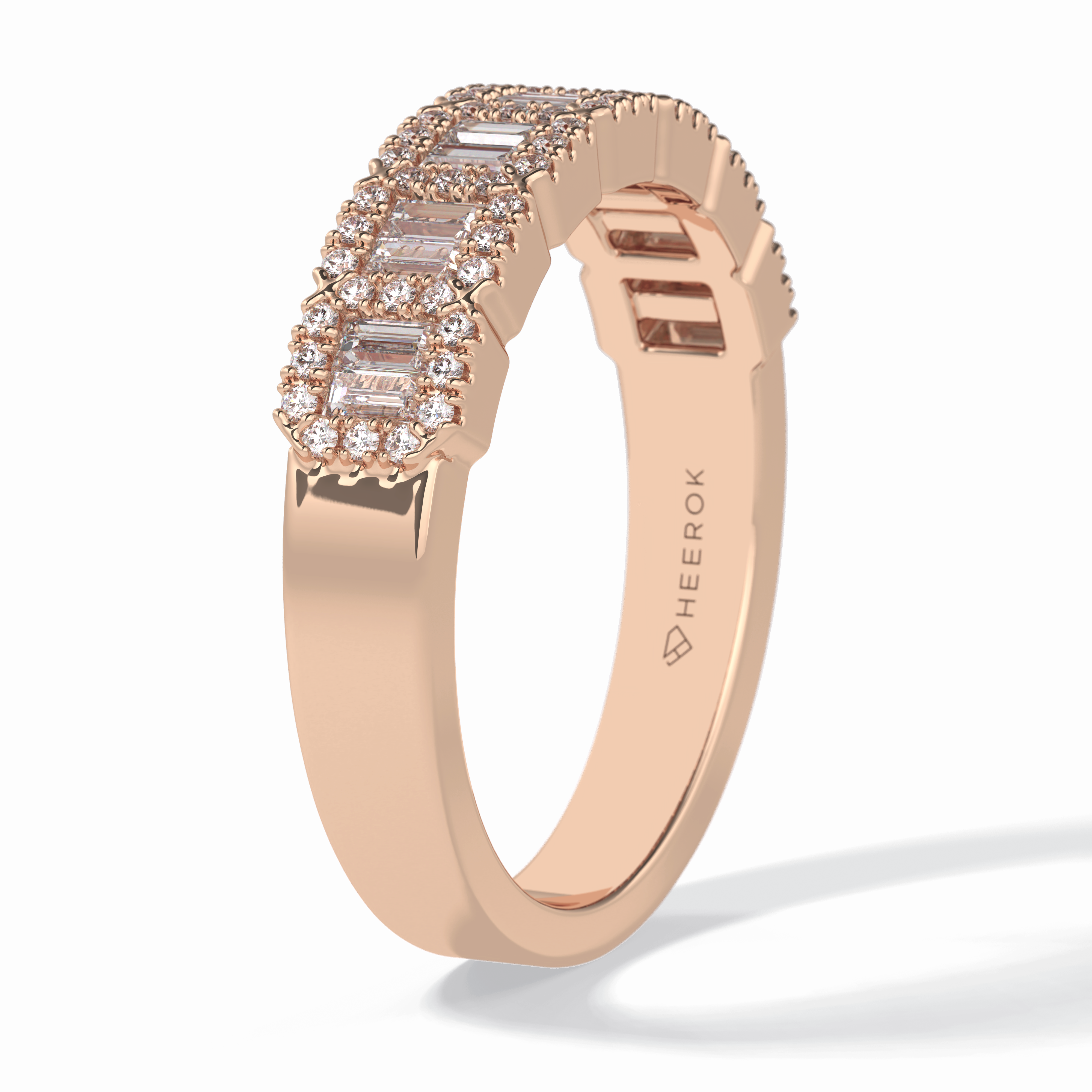 Regalia 0.46 Carat Baguette VS1 Lab-Grown Wedding Band in 18K Rose Gold