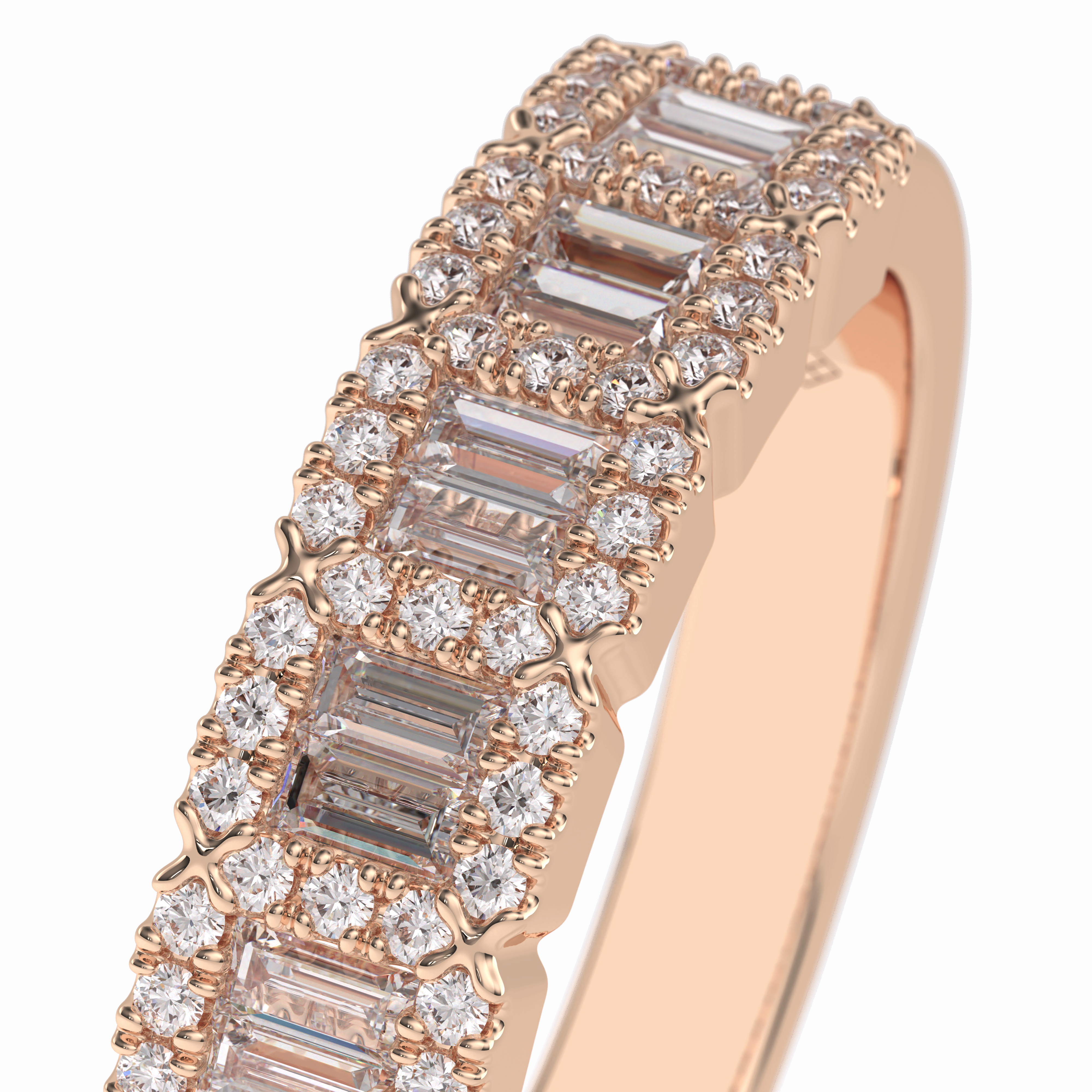 Regalia 0.46 Carat Baguette VS1 Lab-Grown Wedding Band in 18K Rose Gold