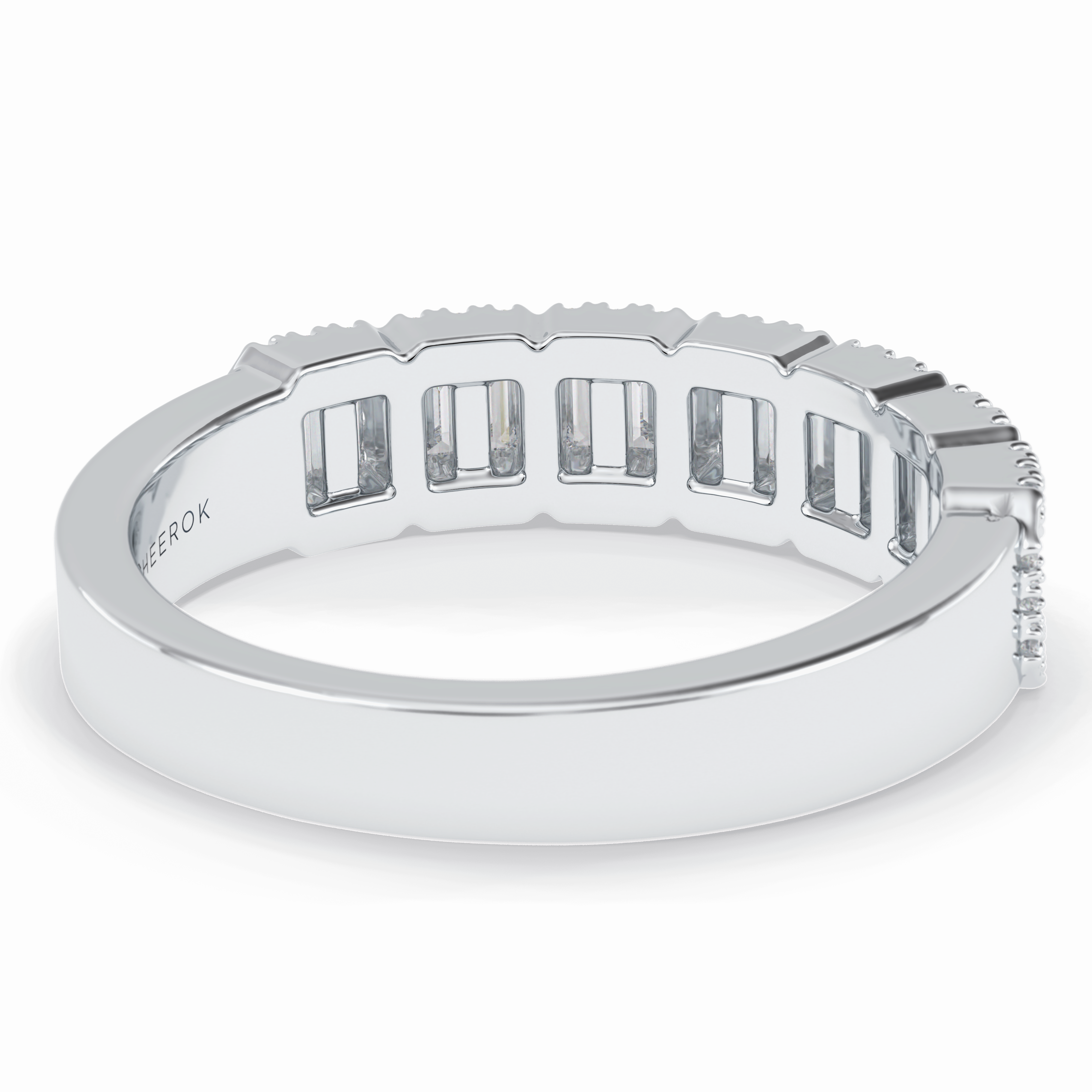 Regalia 0.46 Carat Baguette VS1 Lab-Grown Wedding Band in 18K White Gold