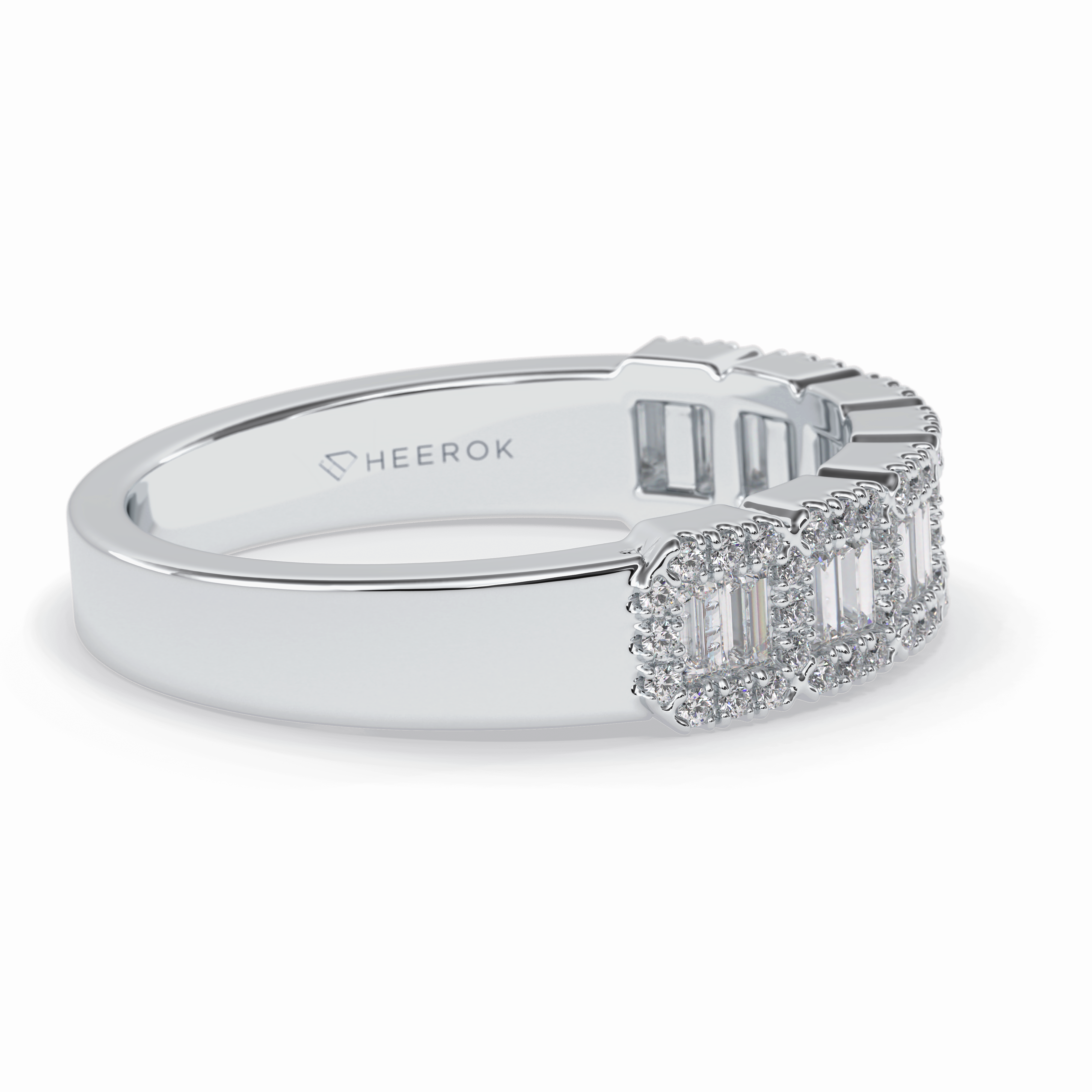 Regalia 0.46 Carat Baguette VS1 Lab-Grown Wedding Band in 18K White Gold