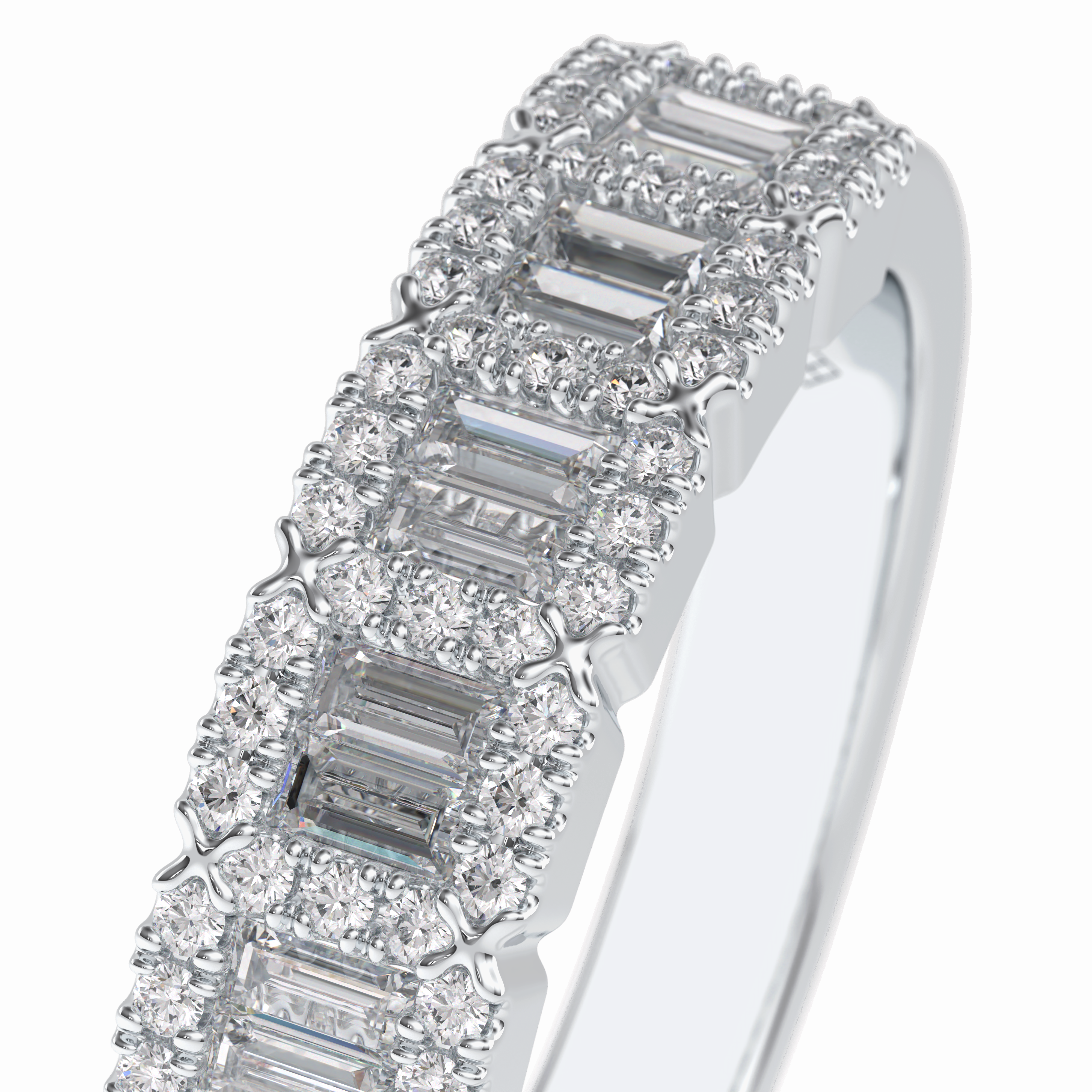 Regalia 0.46 Carat Baguette VS1 Lab-Grown Wedding Band in 18K White Gold