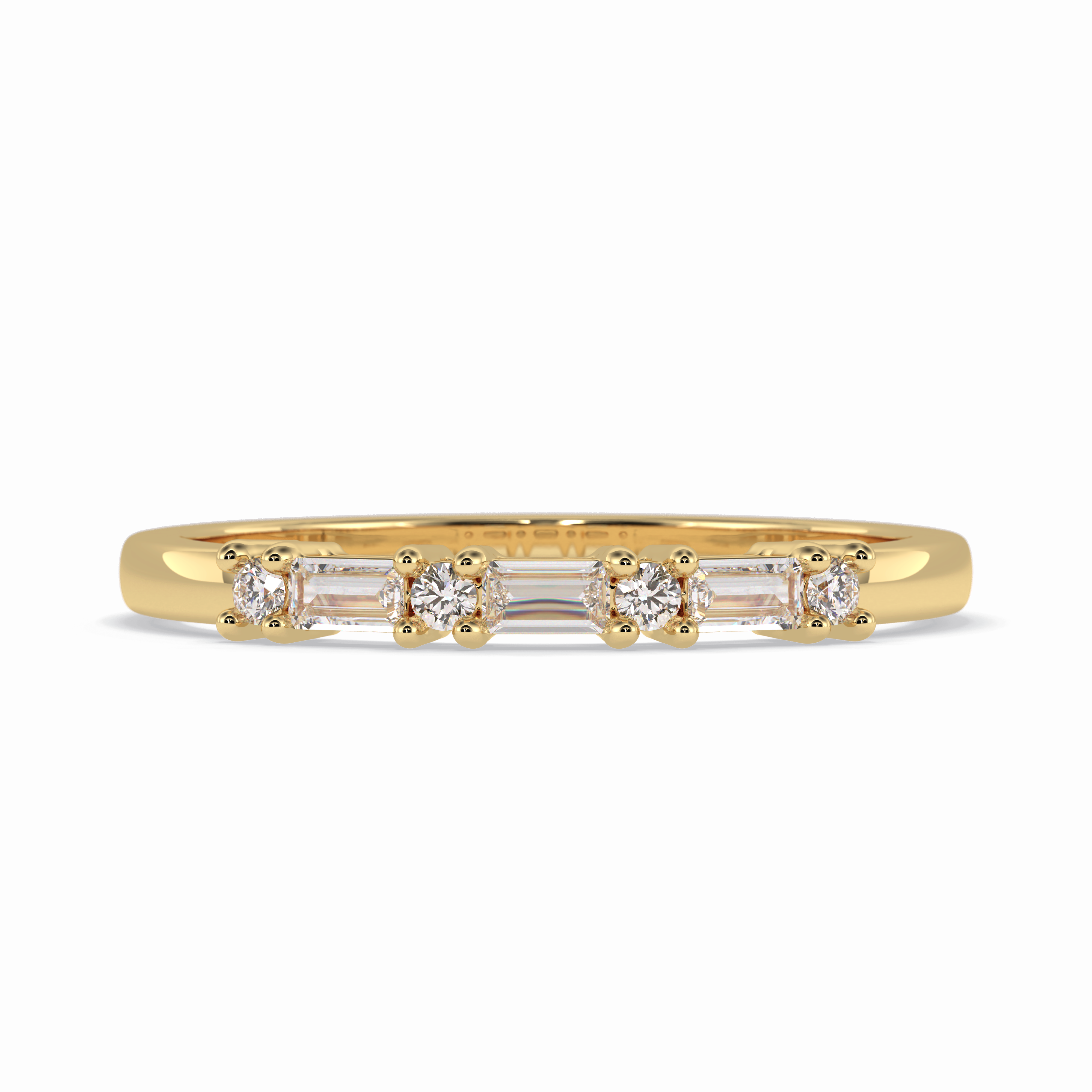 Luminaire 0.15 Carat Baguette VS1 Lab-Grown Wedding Band in 18K Yellow Gold