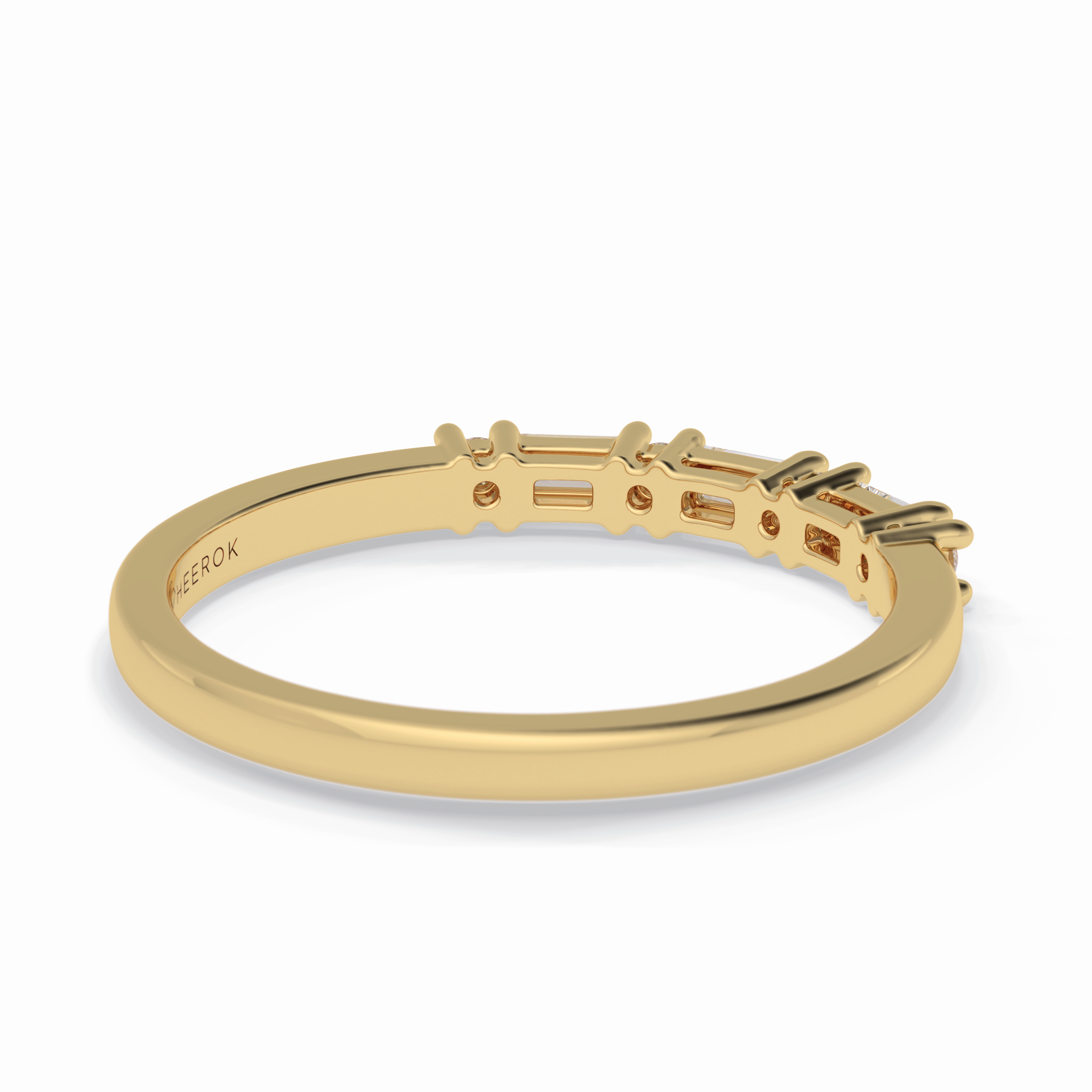 Luminaire 0.15 Carat Baguette VS1 Lab-Grown Wedding Band in 18K Yellow Gold