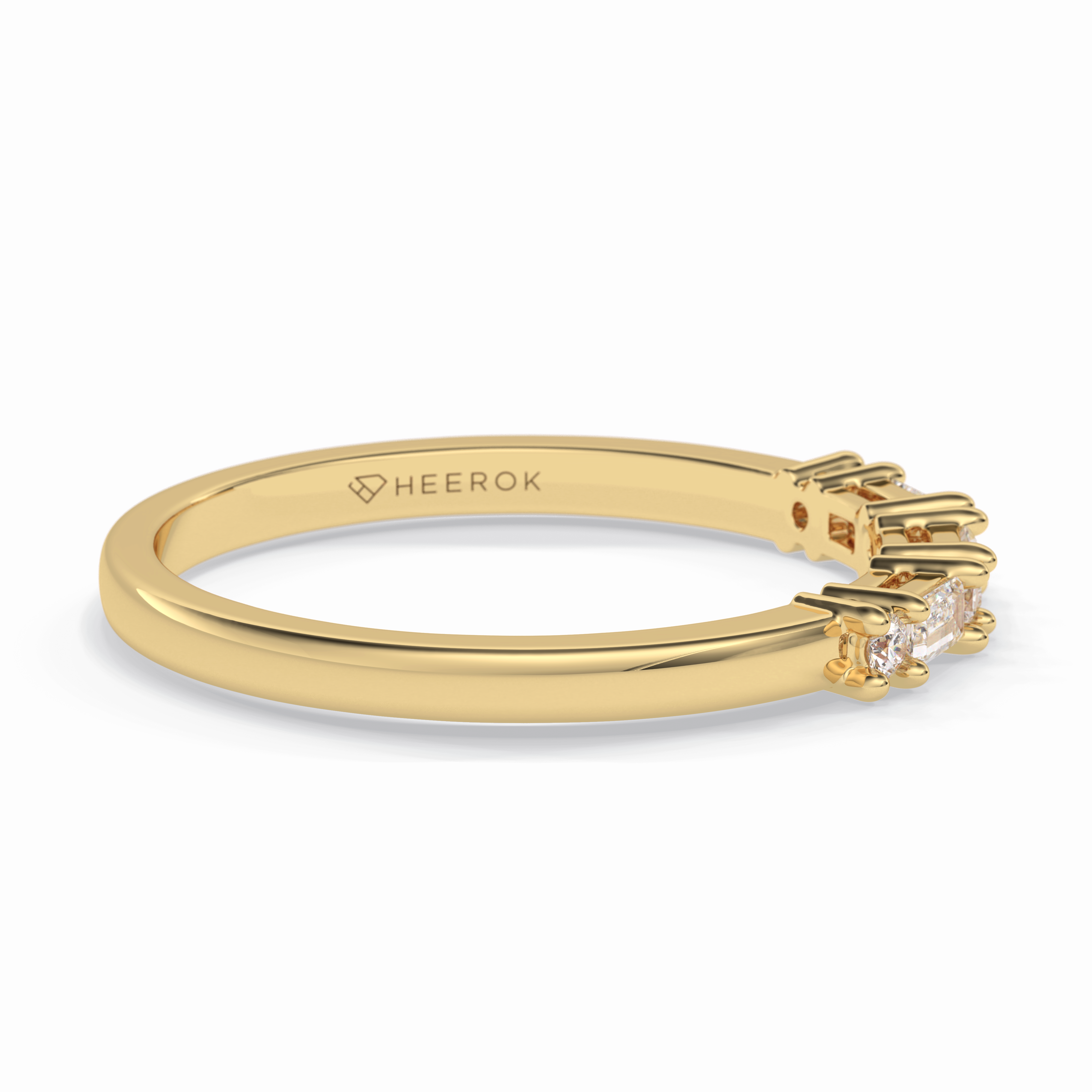 Luminaire 0.15 Carat Baguette VS1 Lab-Grown Wedding Band in 18K Yellow Gold