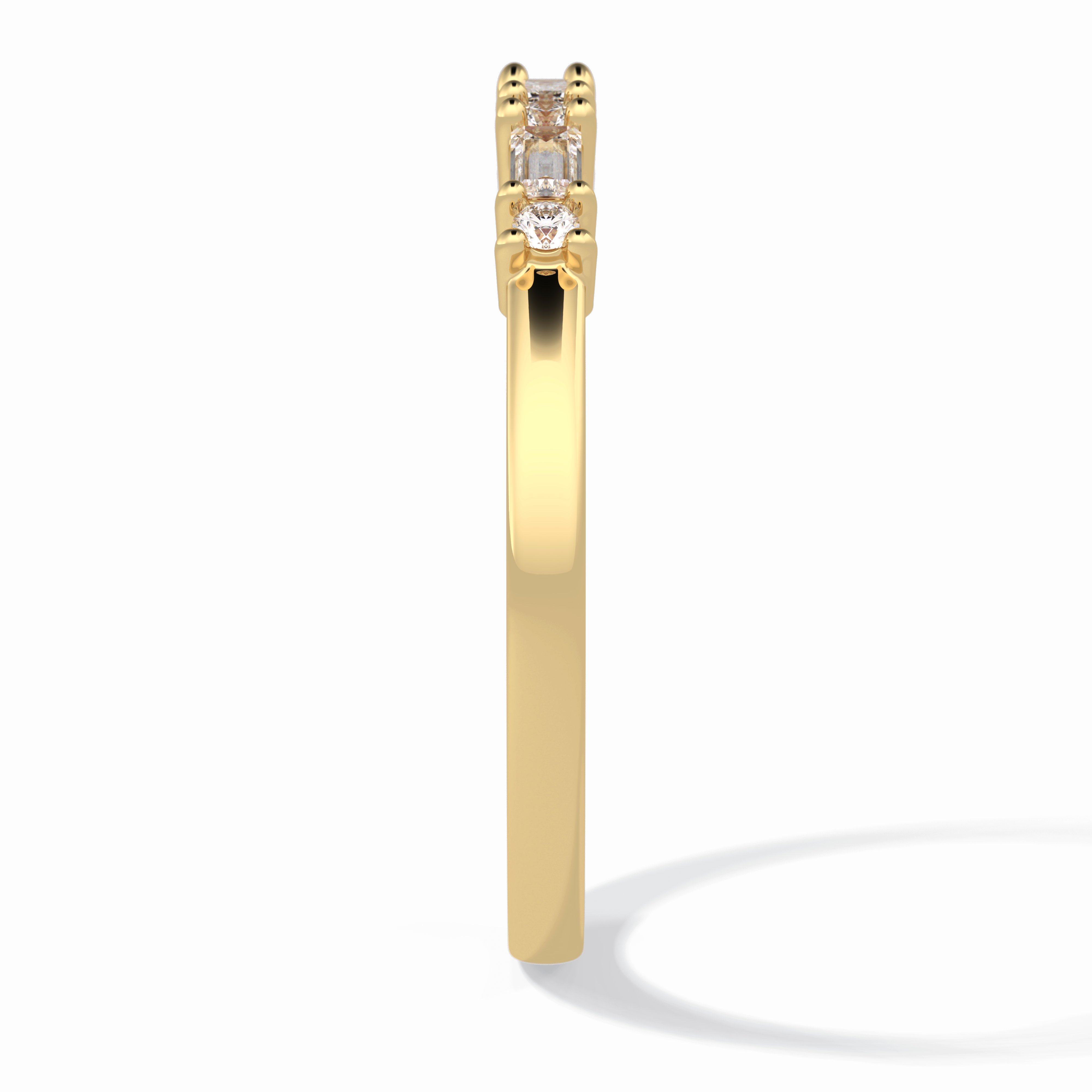 Luminaire 0.15 Carat Baguette VS1 Lab-Grown Wedding Band in 18K Yellow Gold