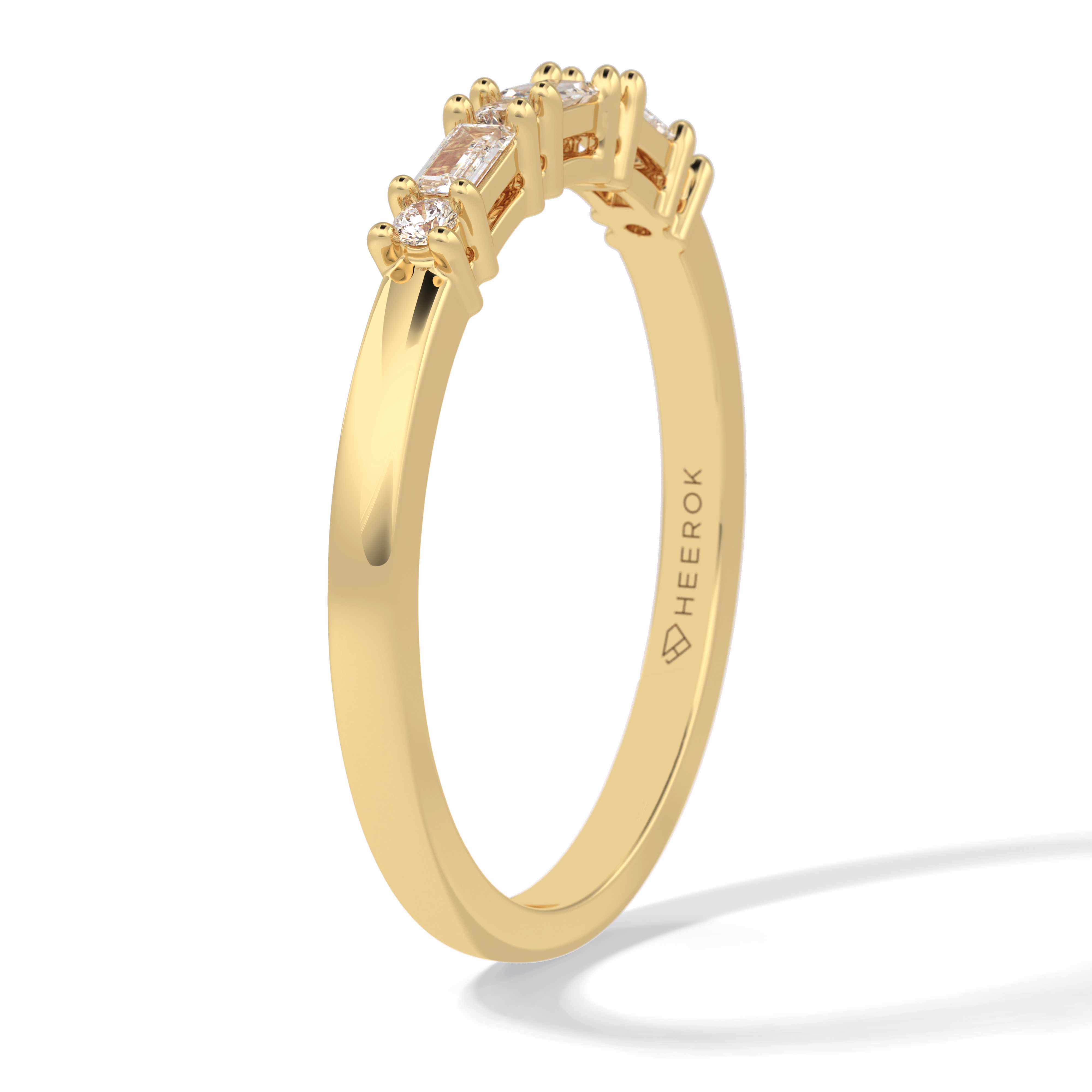 Luminaire 0.15 Carat Baguette VS1 Lab-Grown Wedding Band in 18K Yellow Gold