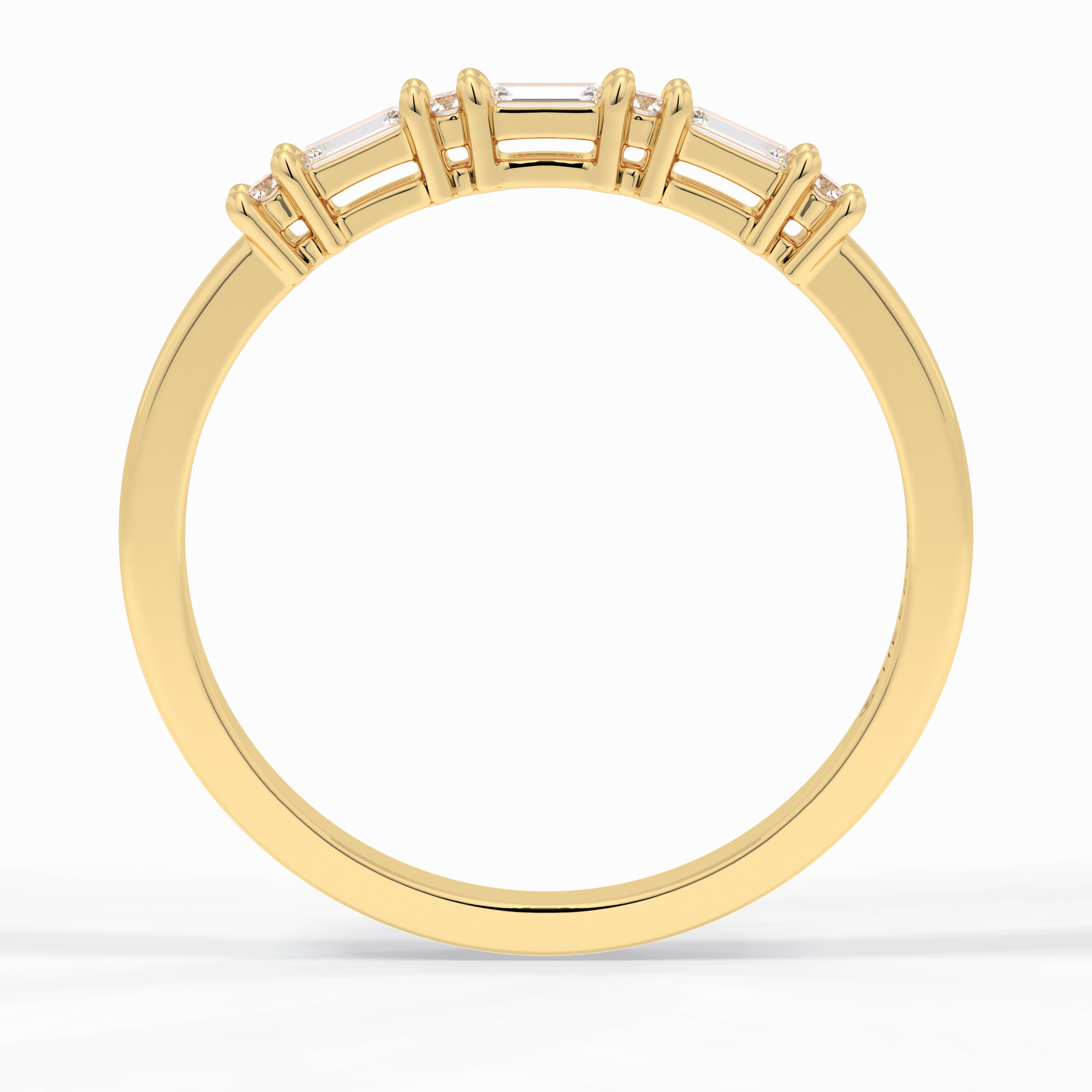 Luminaire 0.15 Carat Baguette VS1 Lab-Grown Wedding Band in 18K Yellow Gold