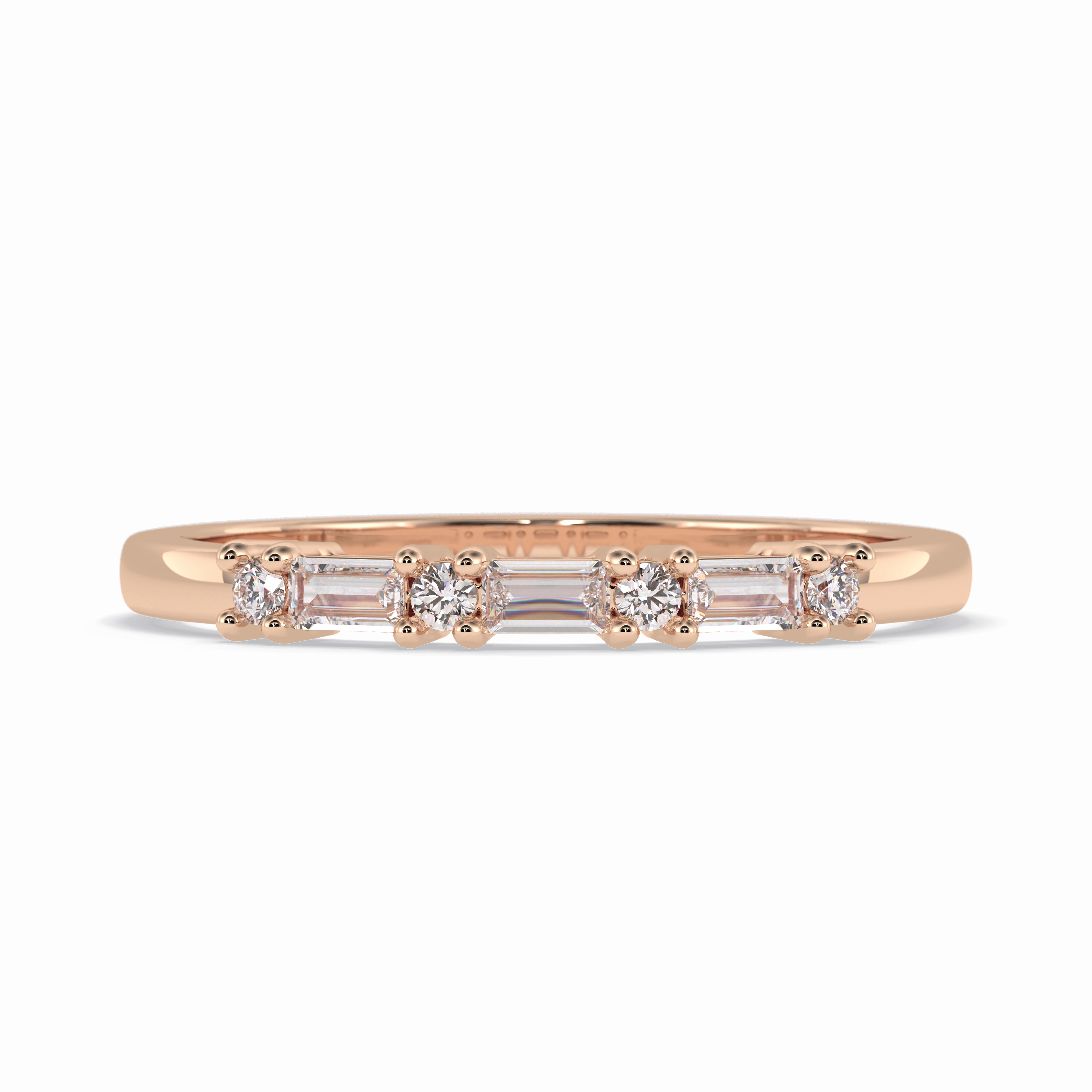 Luminaire 0.15 Carat Baguette VS1 Lab-Grown Wedding Band in 18K Rose Gold