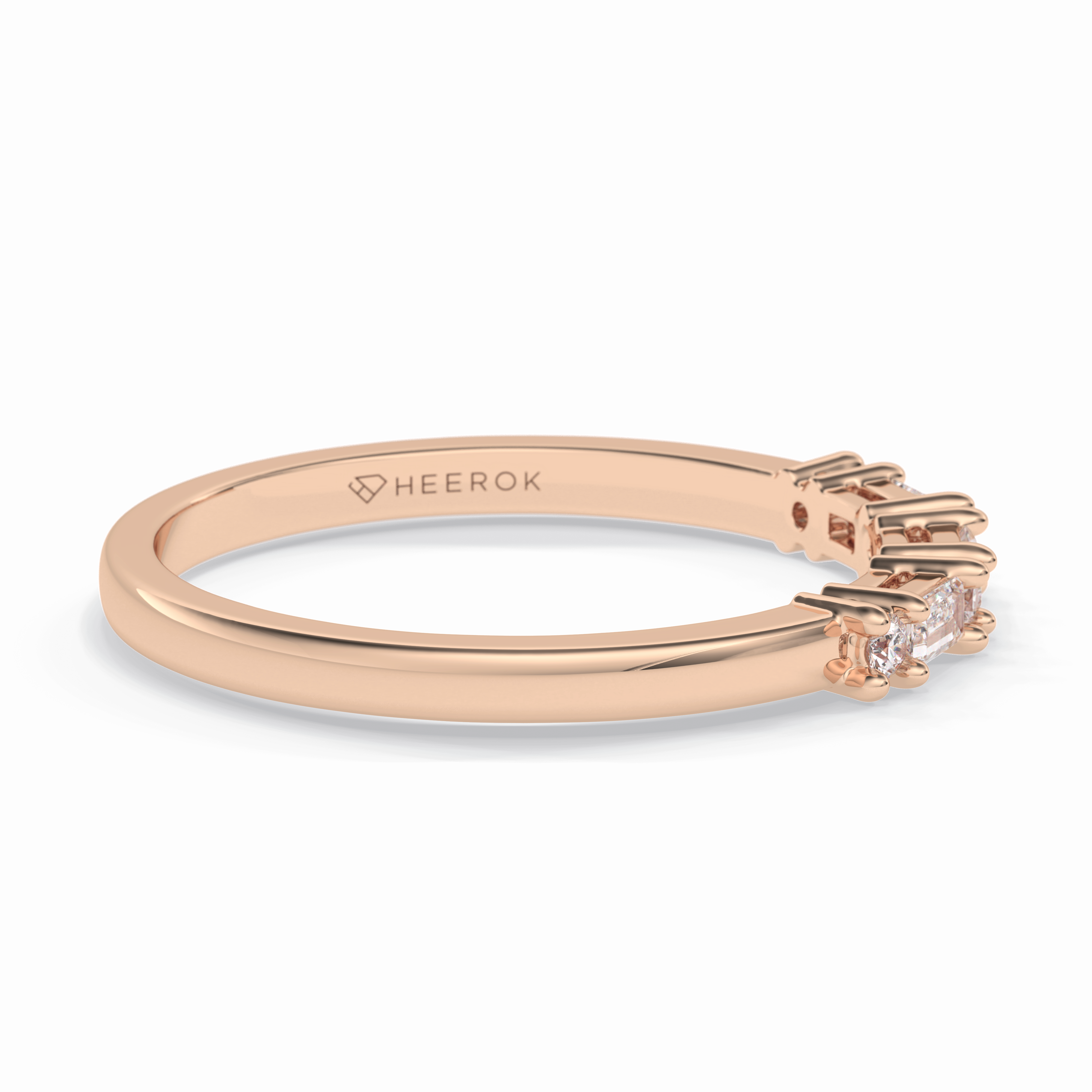 Luminaire 0.15 Carat Baguette VS1 Lab-Grown Wedding Band in 18K Rose Gold