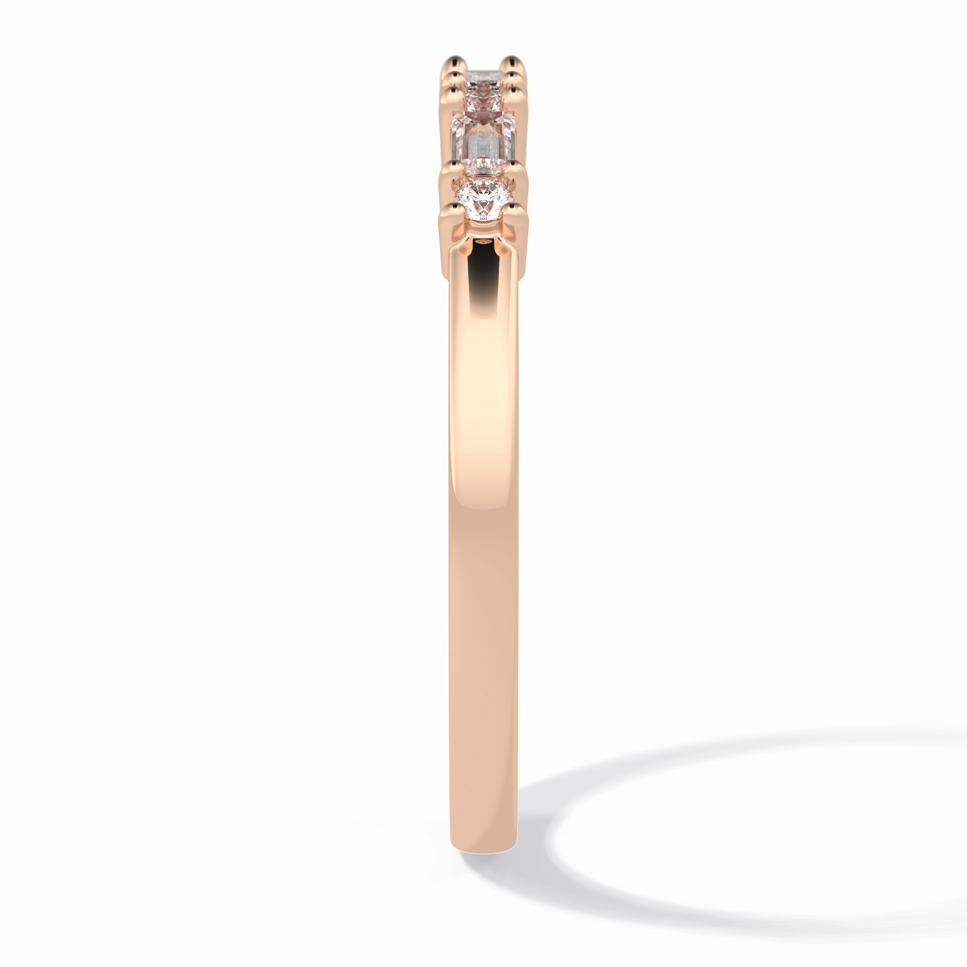 Luminaire 0.15 Carat Baguette VS1 Lab-Grown Wedding Band in 18K Rose Gold