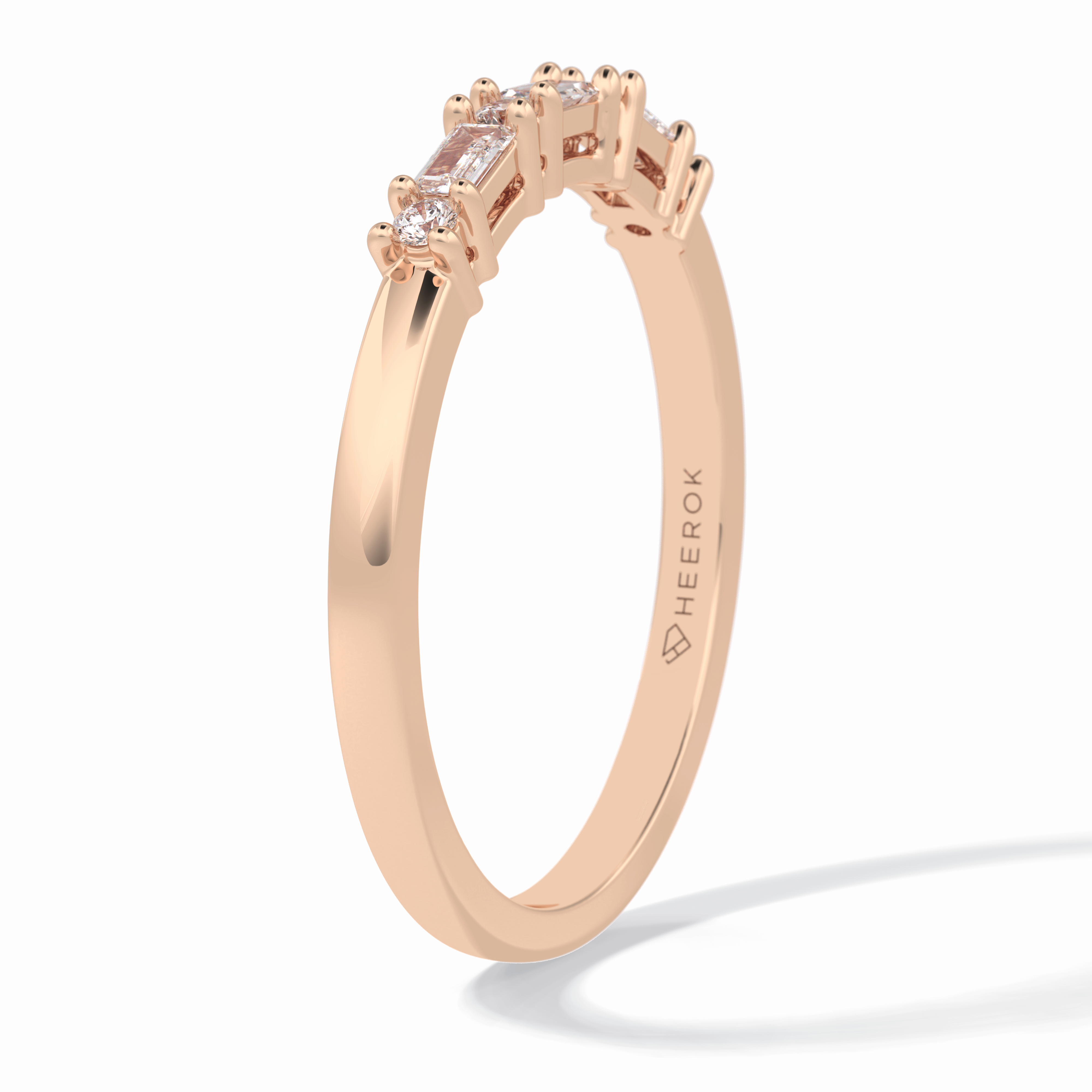 Luminaire 0.15 Carat Baguette VS1 Lab-Grown Wedding Band in 18K Rose Gold