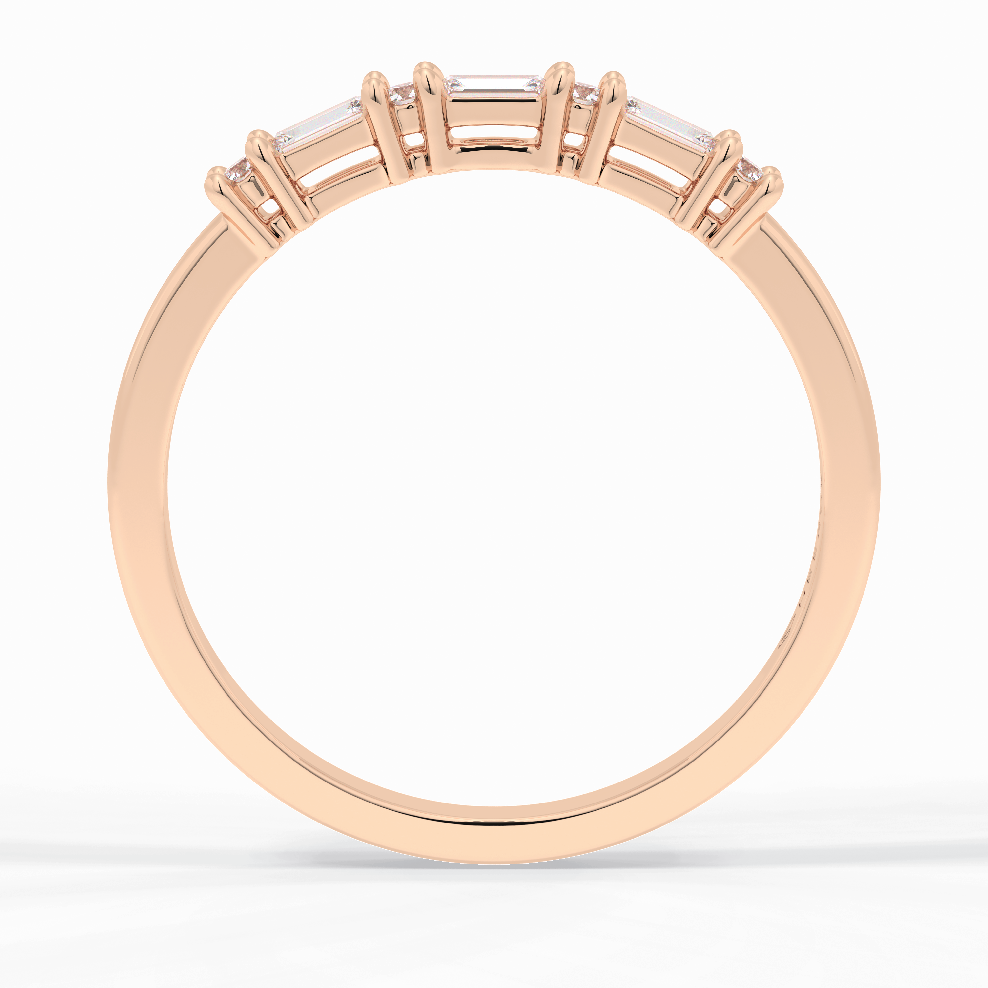 Luminaire 0.15 Carat Baguette VS1 Lab-Grown Wedding Band in 18K Rose Gold