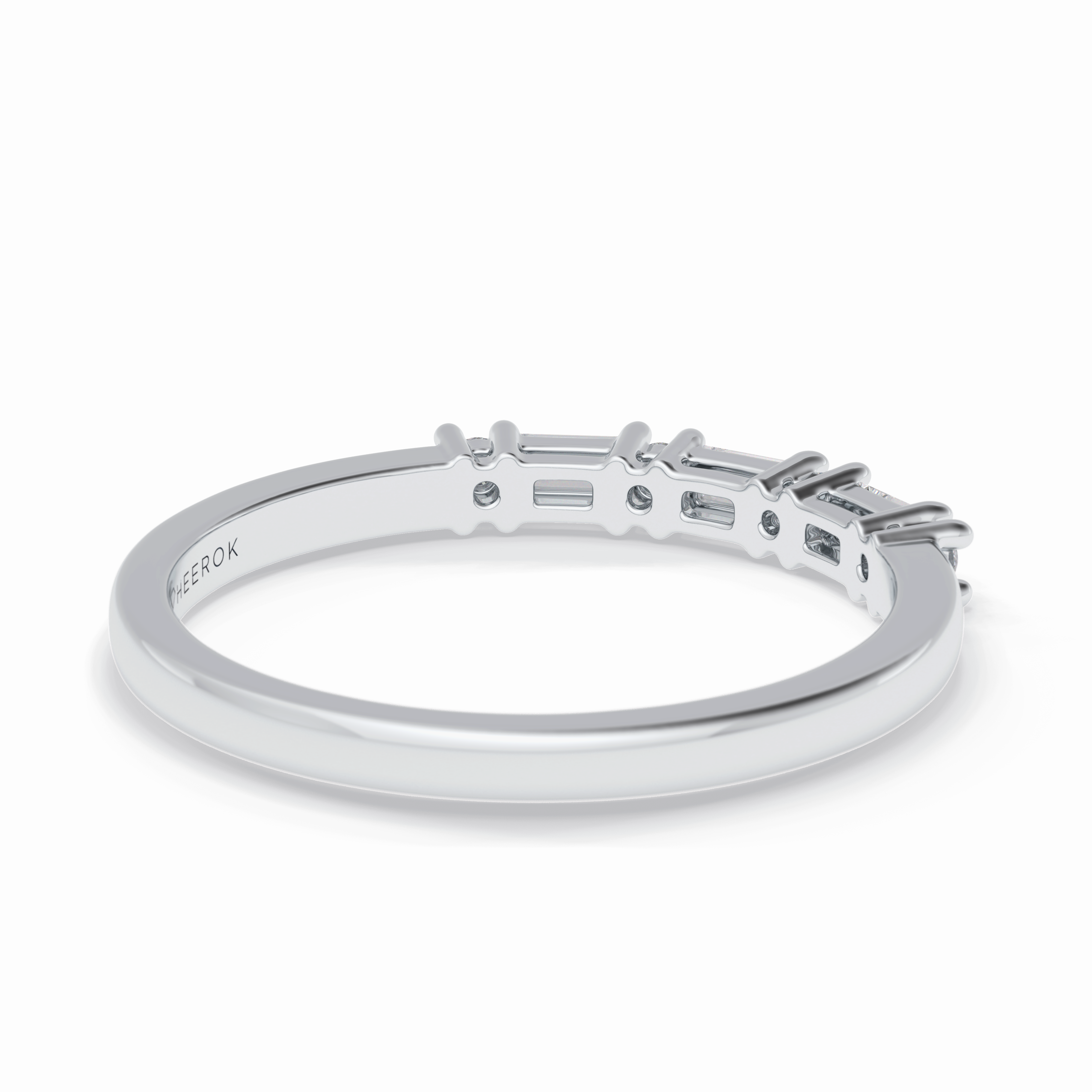 Luminaire 0.15 Carat Baguette VS1 Lab-Grown Wedding Band in 18K White Gold