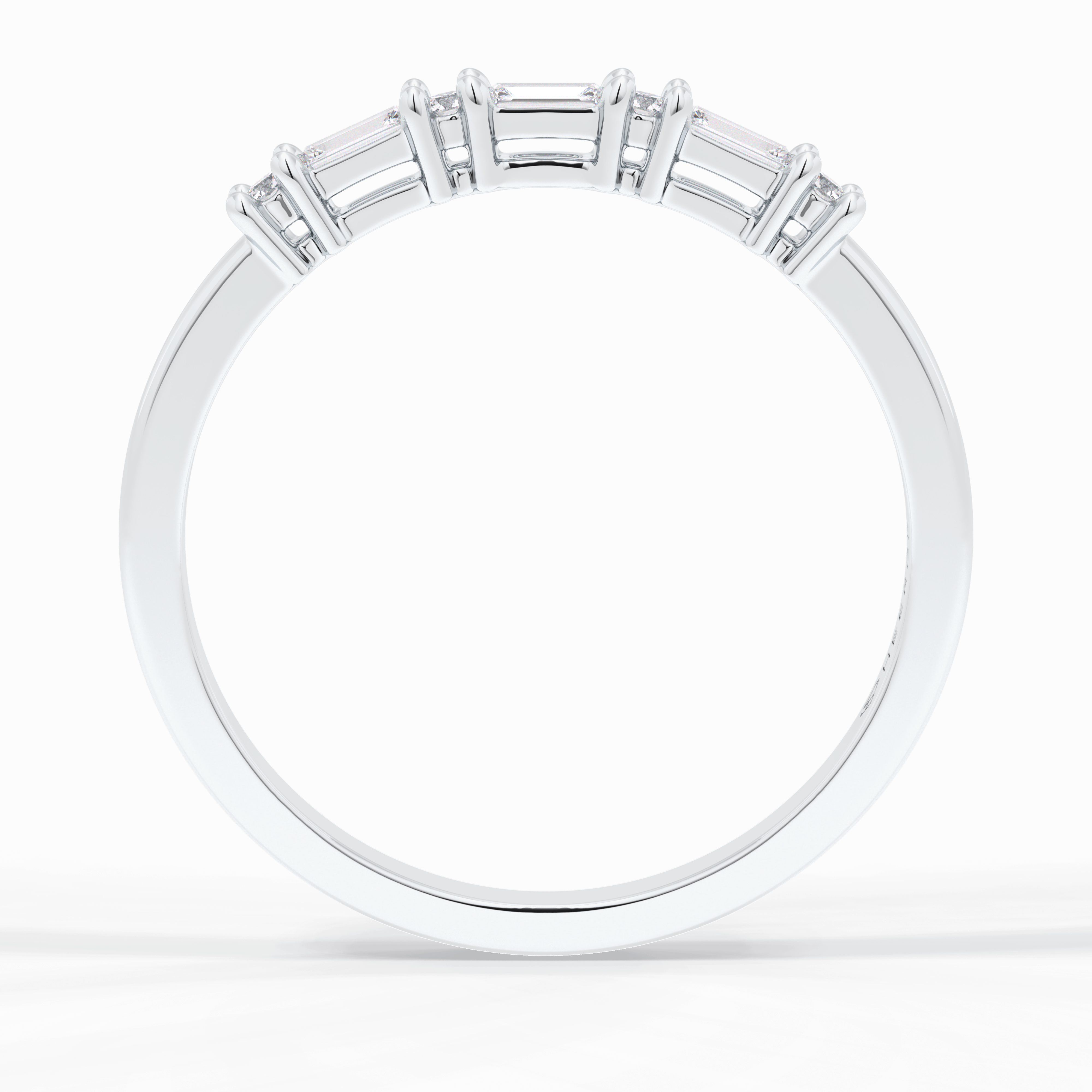 Luminaire 0.15 Carat Baguette VS1 Lab-Grown Wedding Band in 18K White Gold