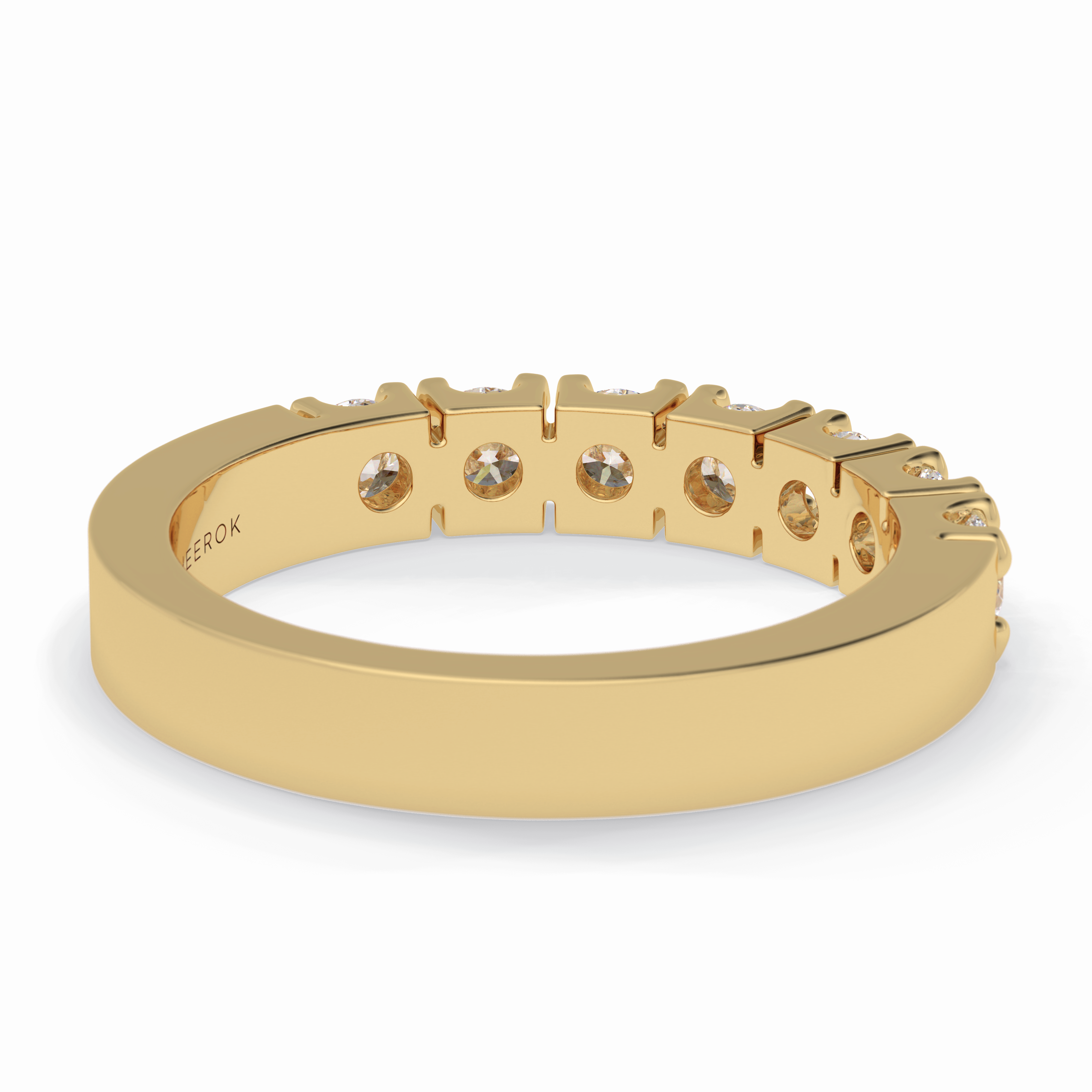 Starlit 1.03 Carat Round VS1 Lab-Grown Wedding Band in 18K Yellow Gold