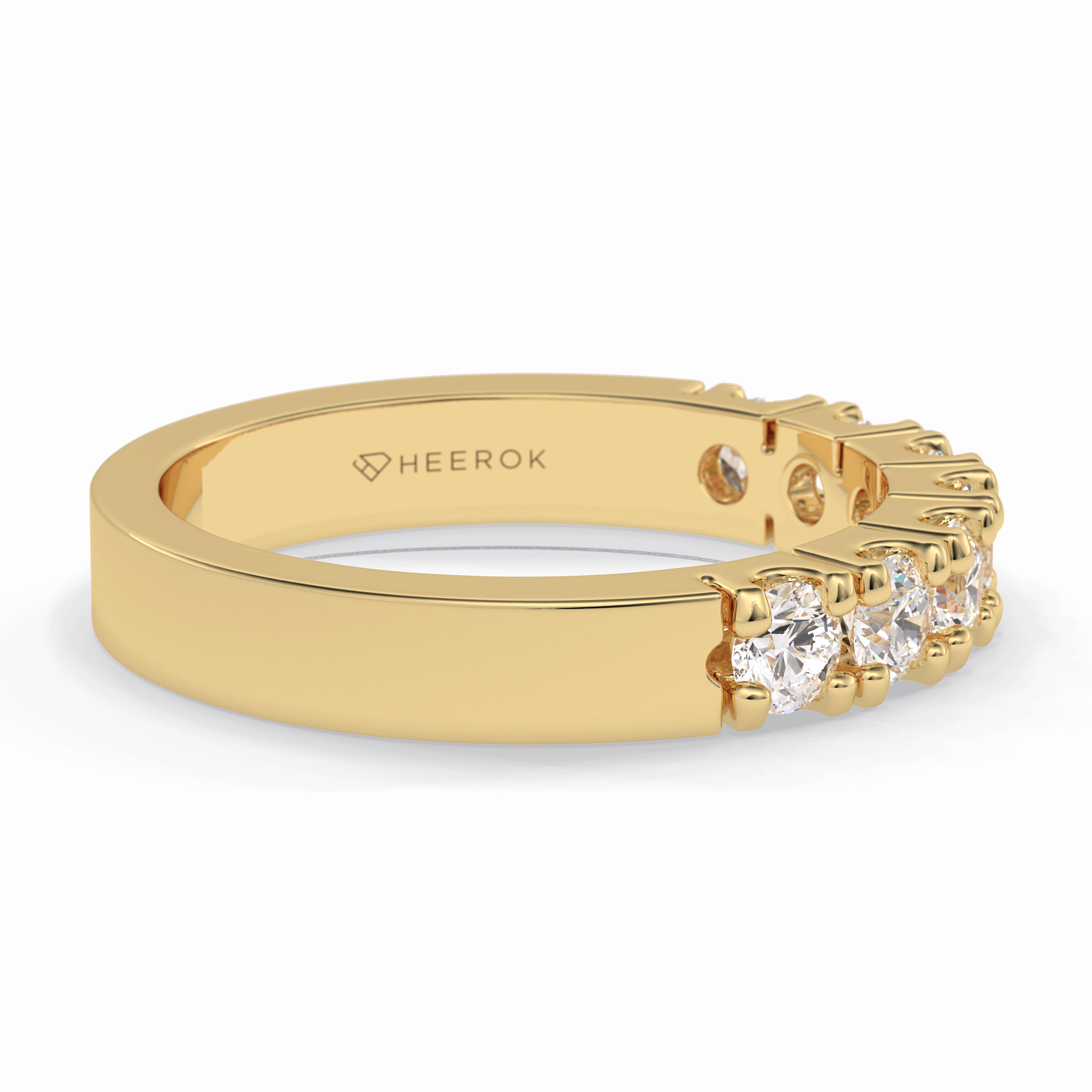 Starlit 1.03 Carat Round VS1 Lab-Grown Wedding Band in 18K Yellow Gold