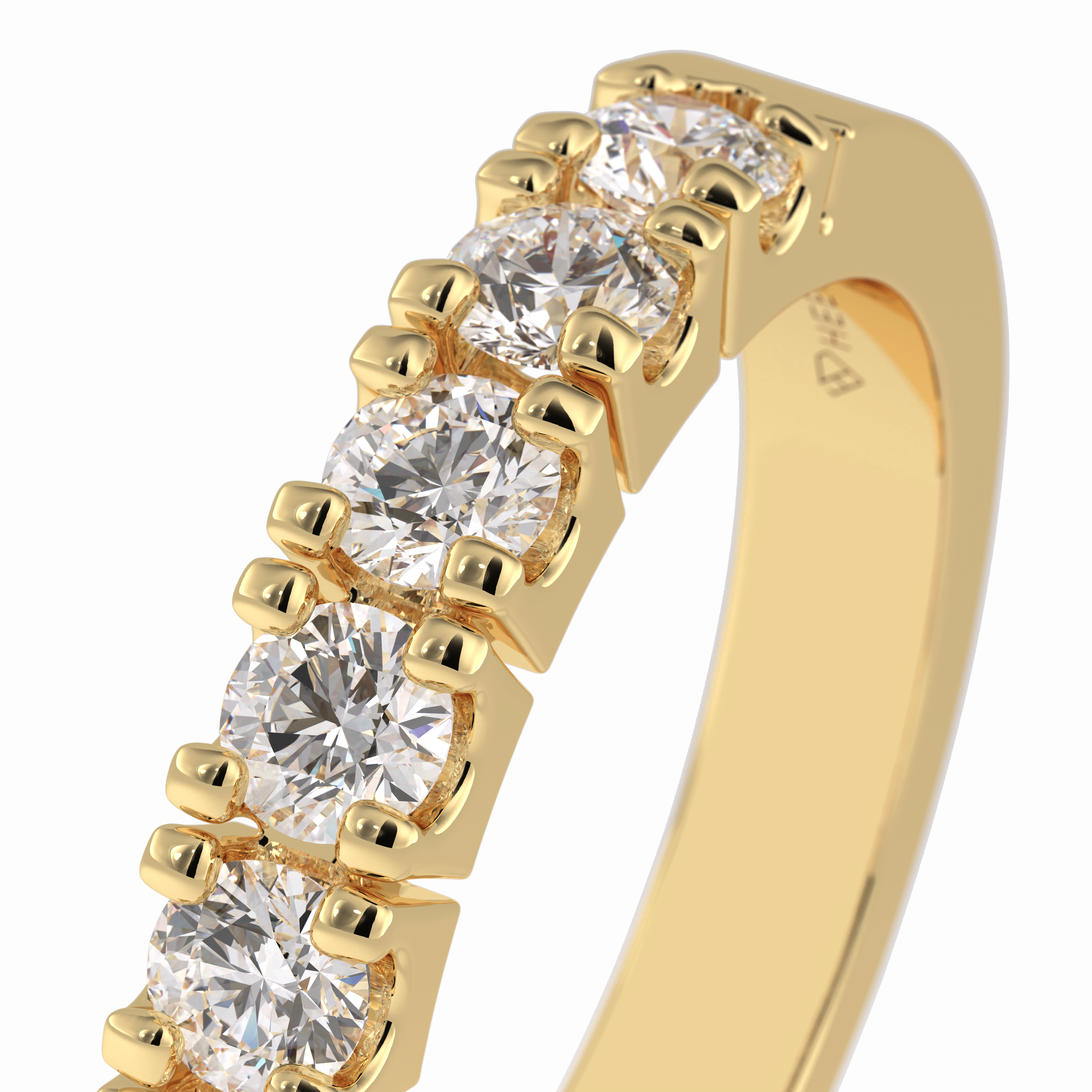 Starlit 1.03 Carat Round VS1 Lab-Grown Wedding Band in 18K Yellow Gold