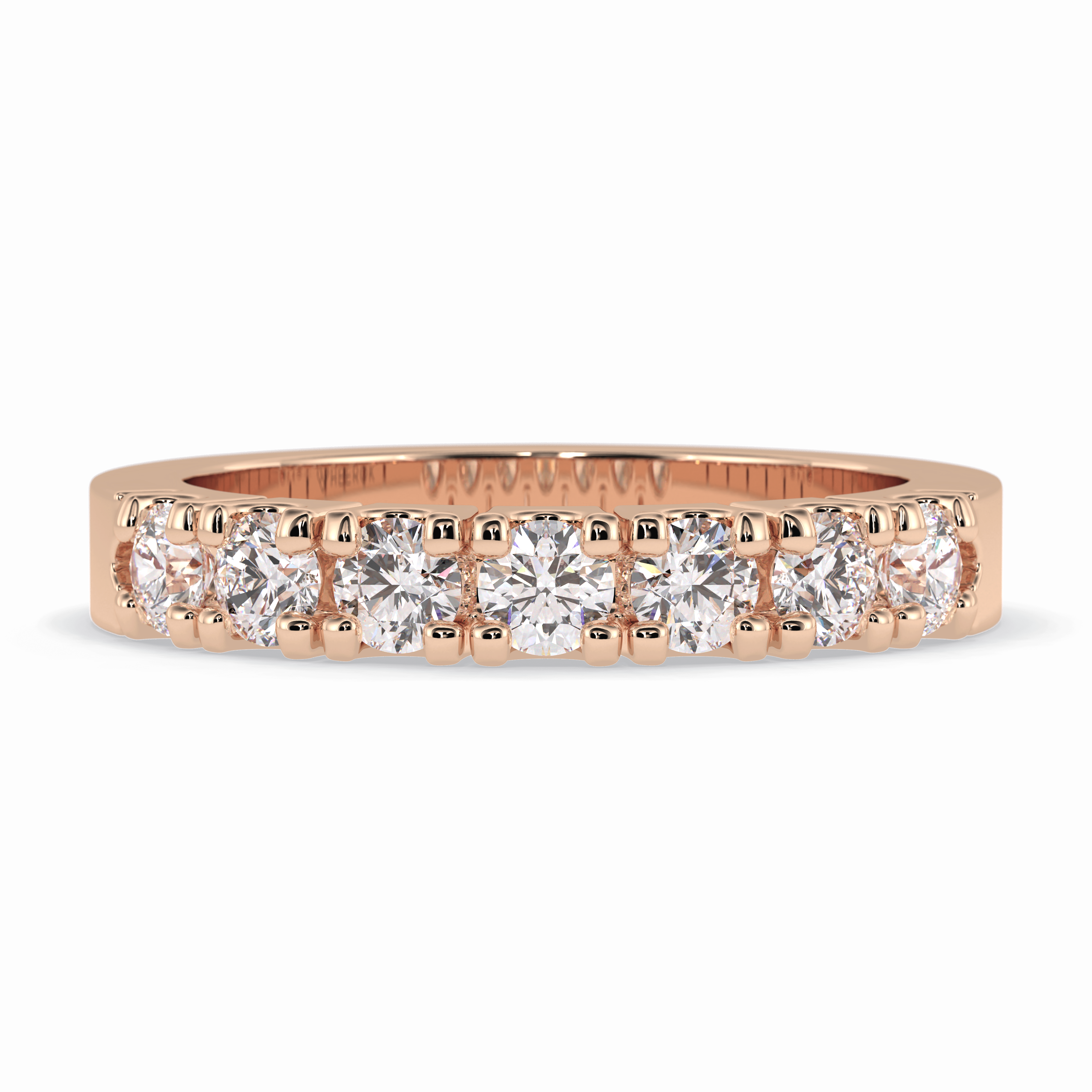 Starlit 1.03 Carat Round VS1 Lab-Grown Wedding Band in 18K Rose Gold