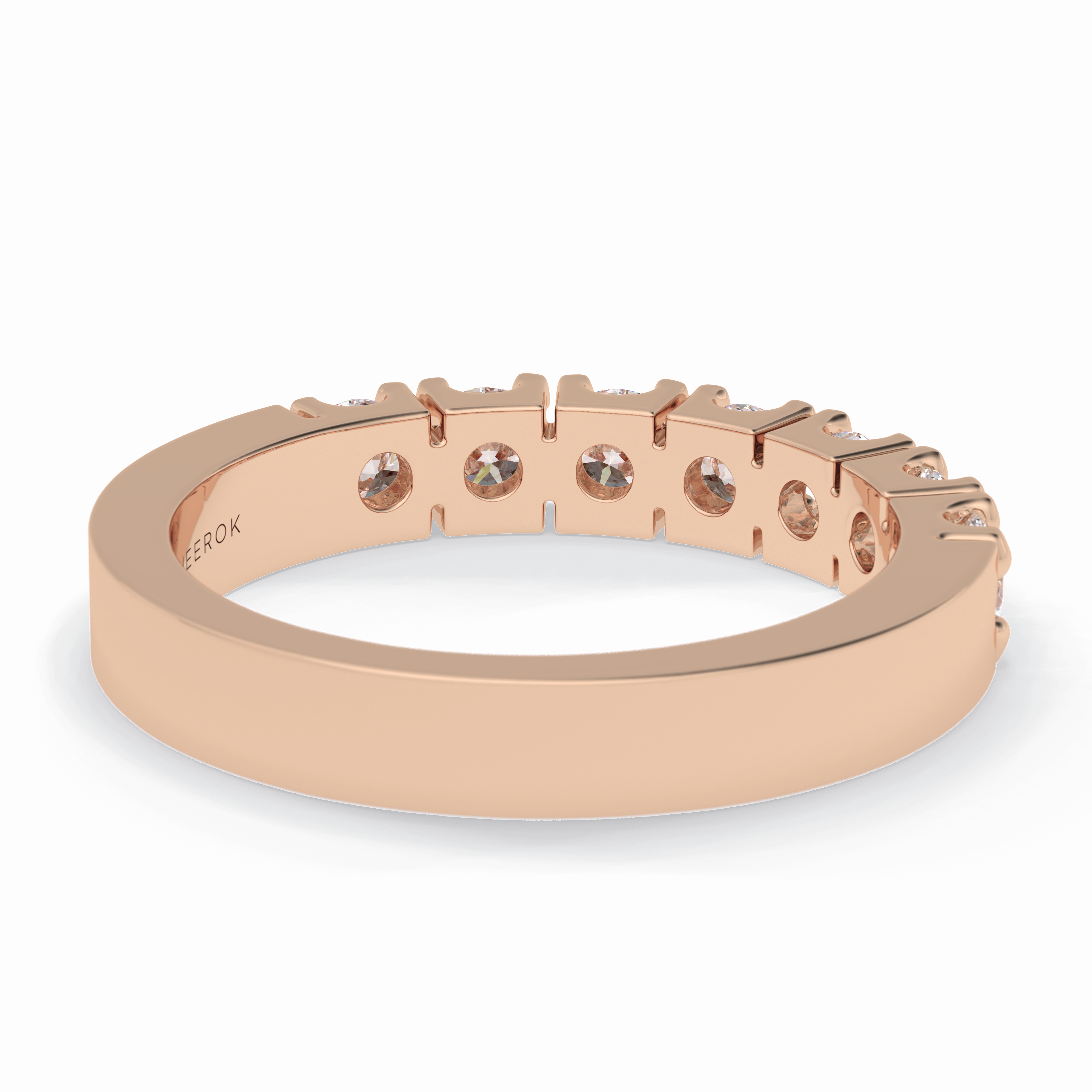 Starlit 1.03 Carat Round VS1 Lab-Grown Wedding Band in 18K Rose Gold