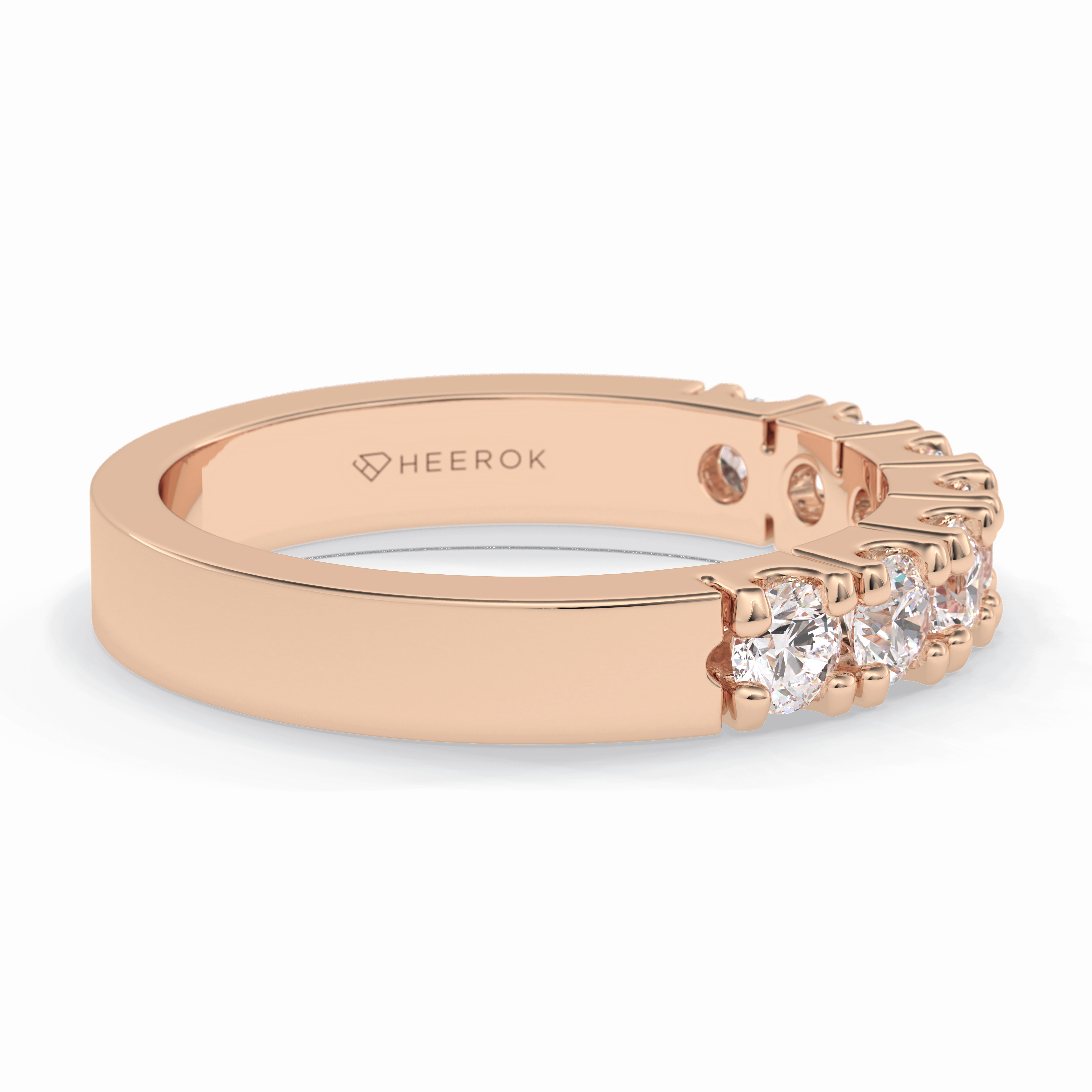 Starlit 1.03 Carat Round VS1 Lab-Grown Wedding Band in 18K Rose Gold