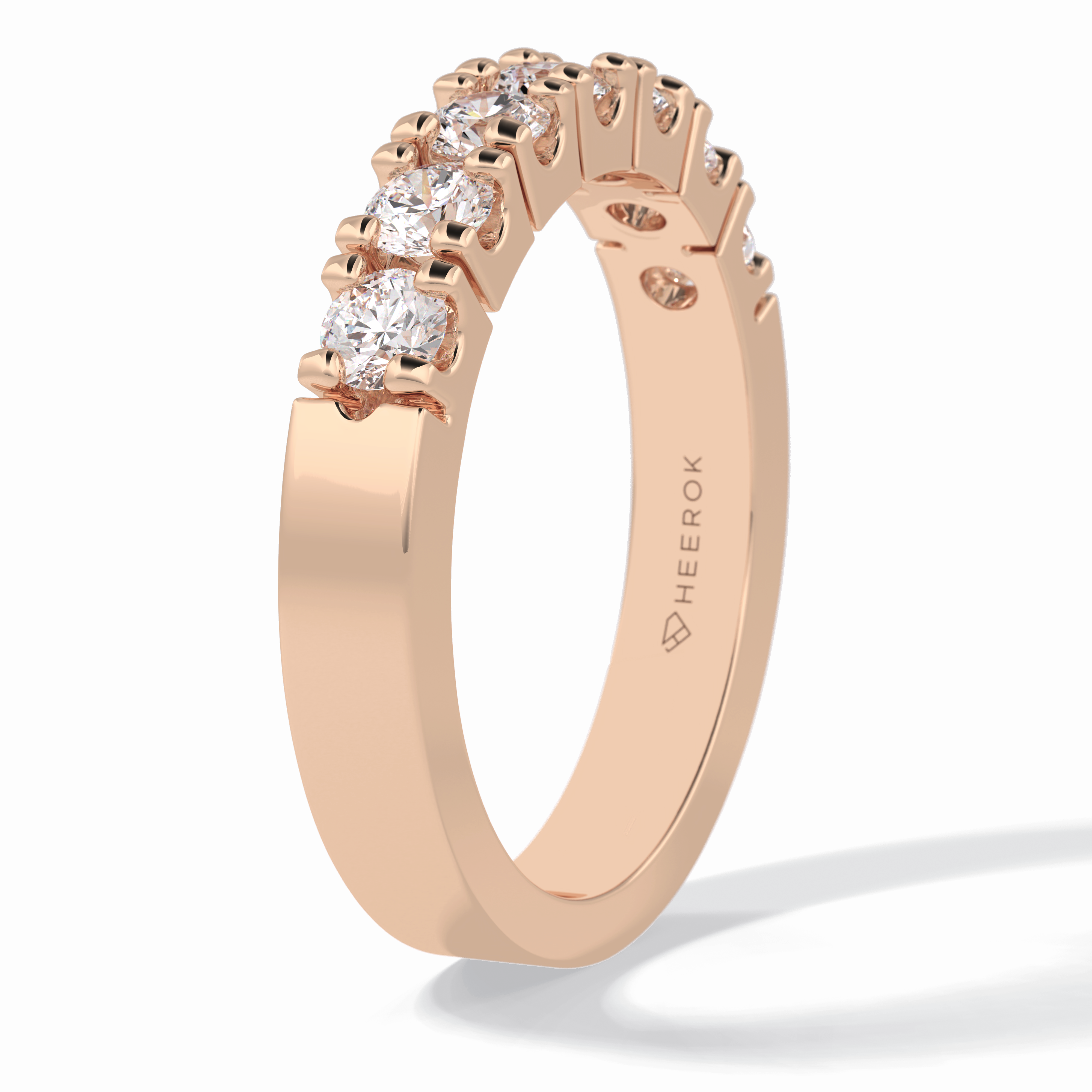 Starlit 1.03 Carat Round VS1 Lab-Grown Wedding Band in 18K Rose Gold