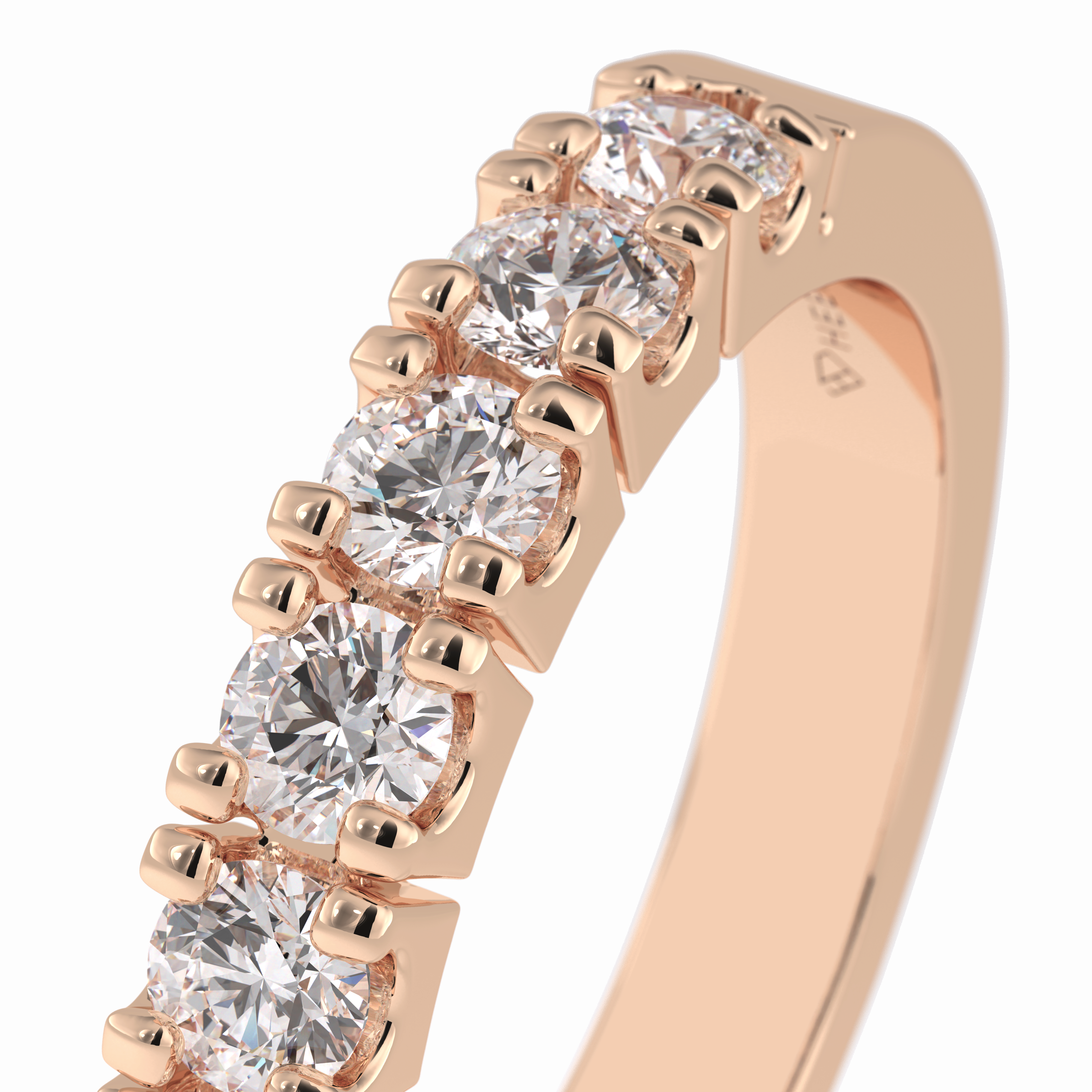 Starlit 1.03 Carat Round VS1 Lab-Grown Wedding Band in 18K Rose Gold