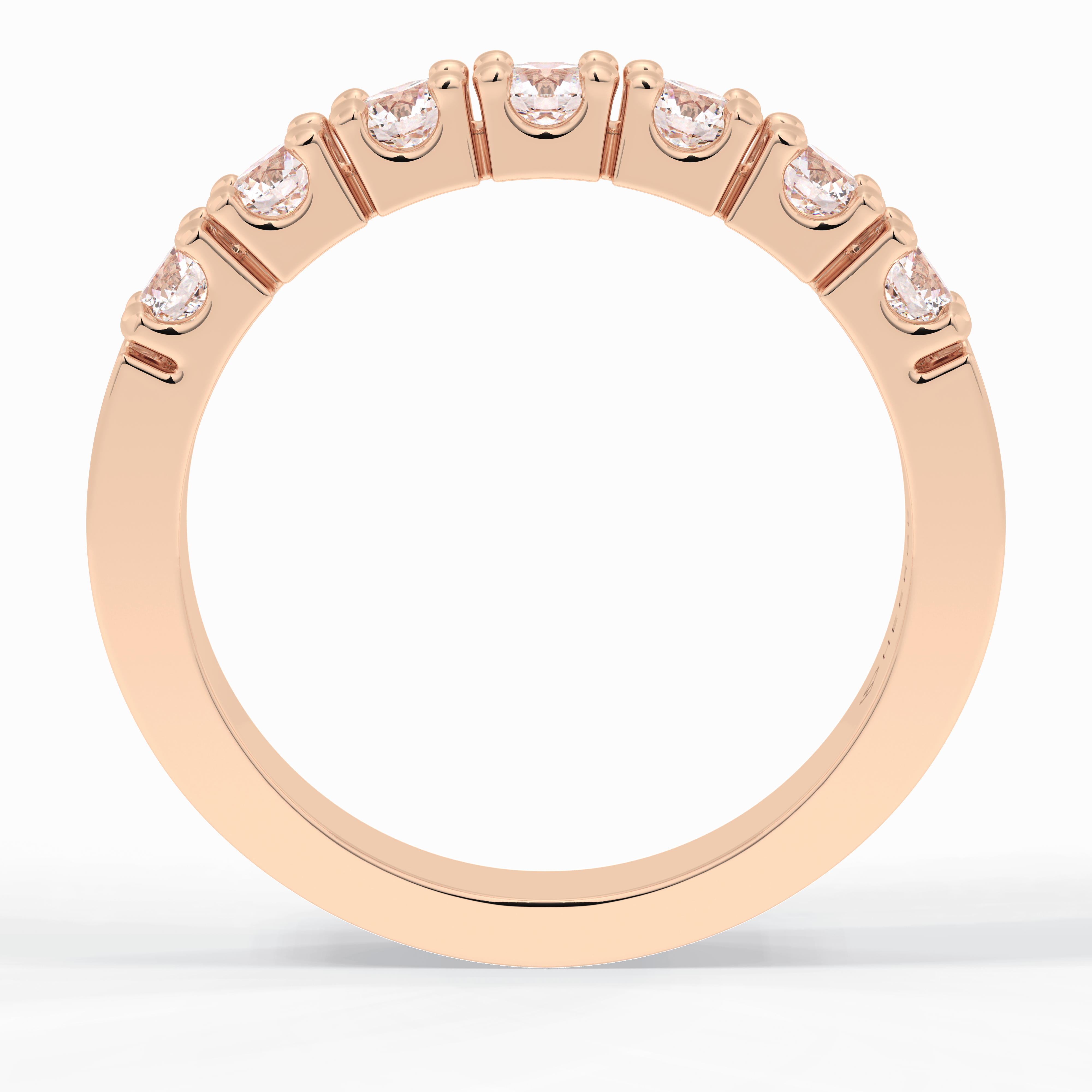 Starlit 1.03 Carat Round VS1 Lab-Grown Wedding Band in 18K Rose Gold