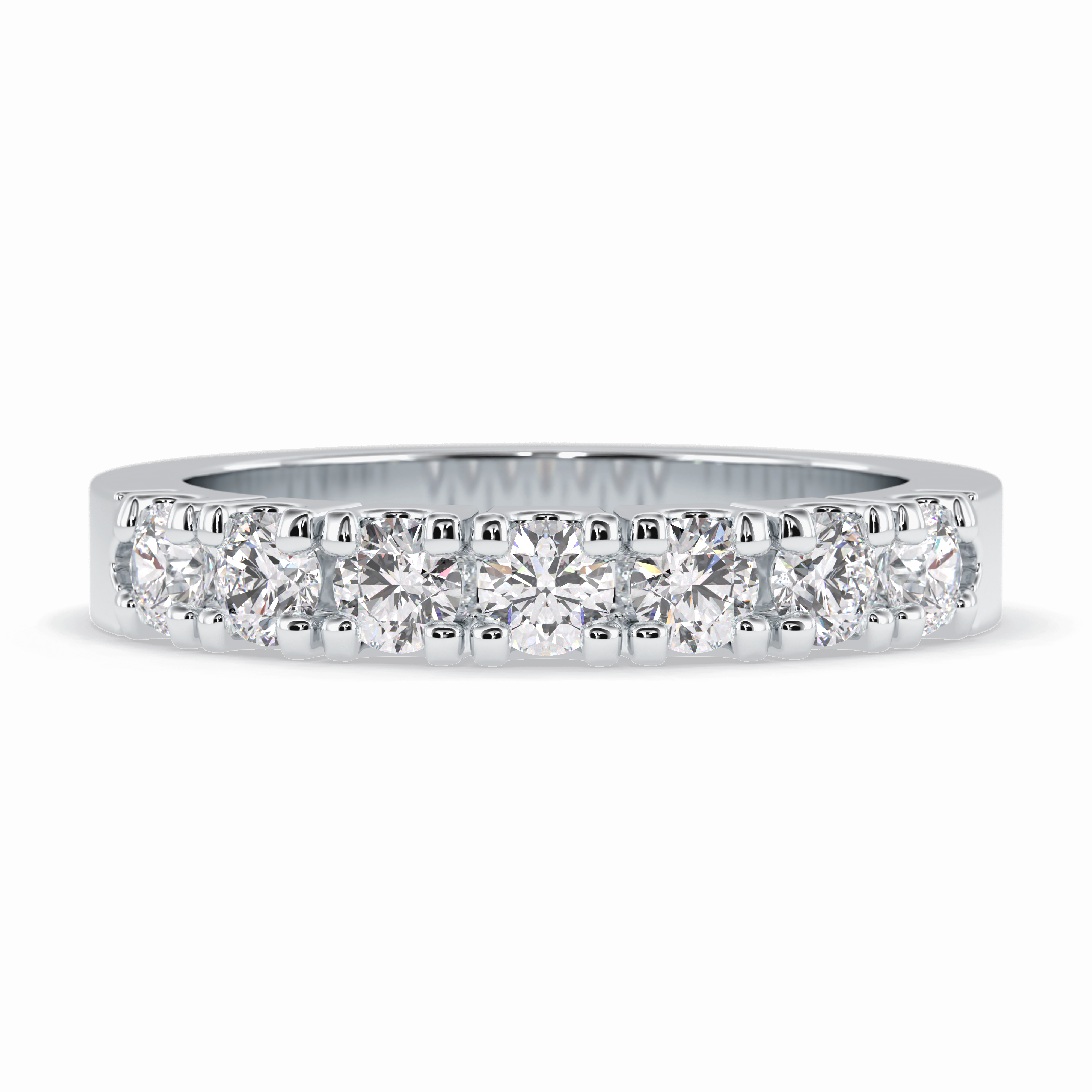 Starlit 1.03 Carat Round VS1 Lab-Grown Wedding Band in 18K White Gold