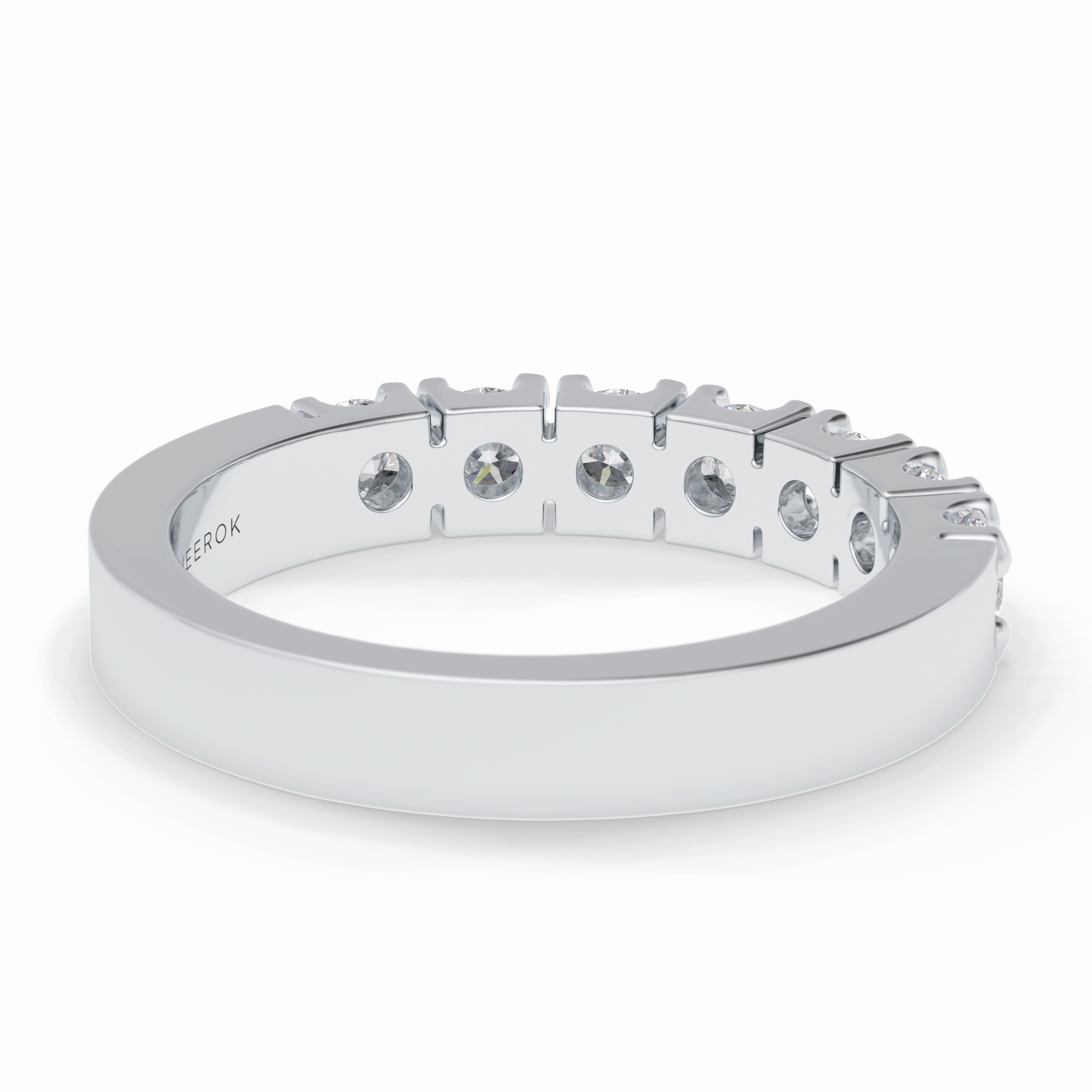 Starlit 1.03 Carat Round VS1 Lab-Grown Wedding Band in 18K White Gold