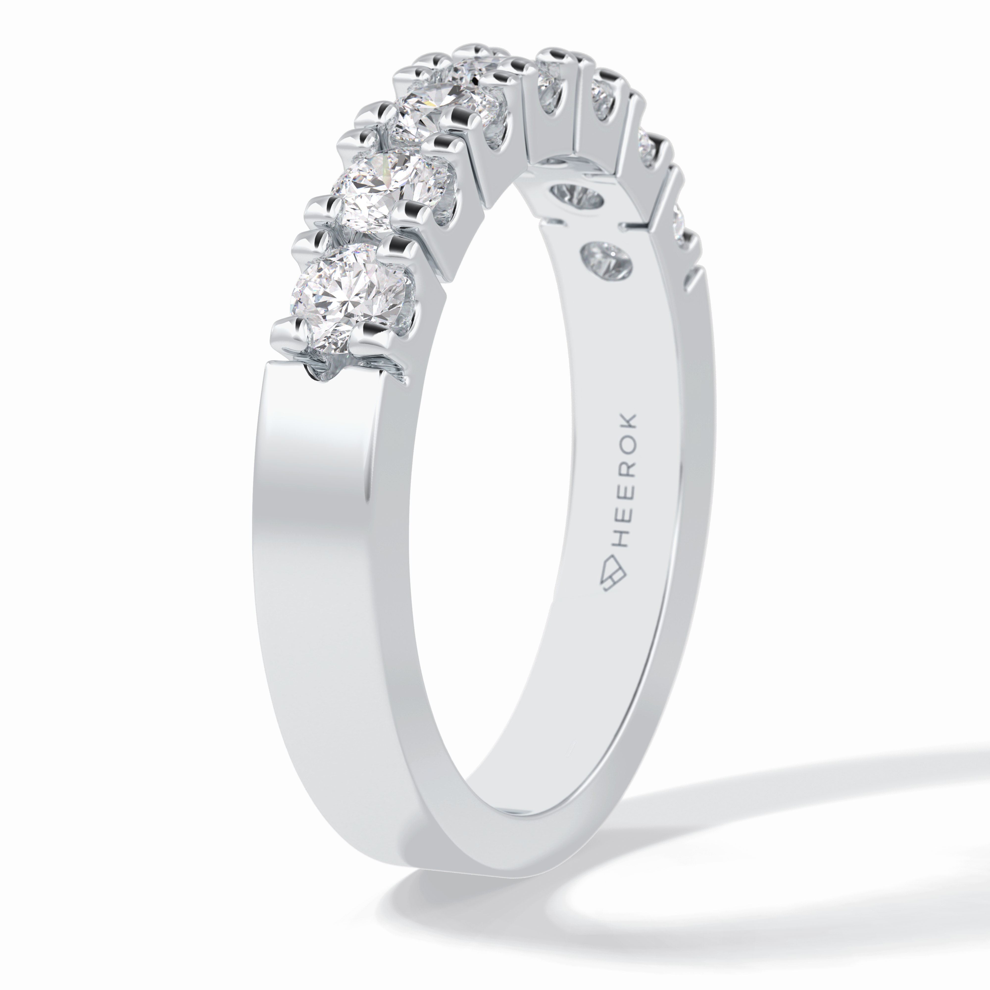 Starlit 1.03 Carat Round VS1 Lab-Grown Wedding Band in 18K White Gold