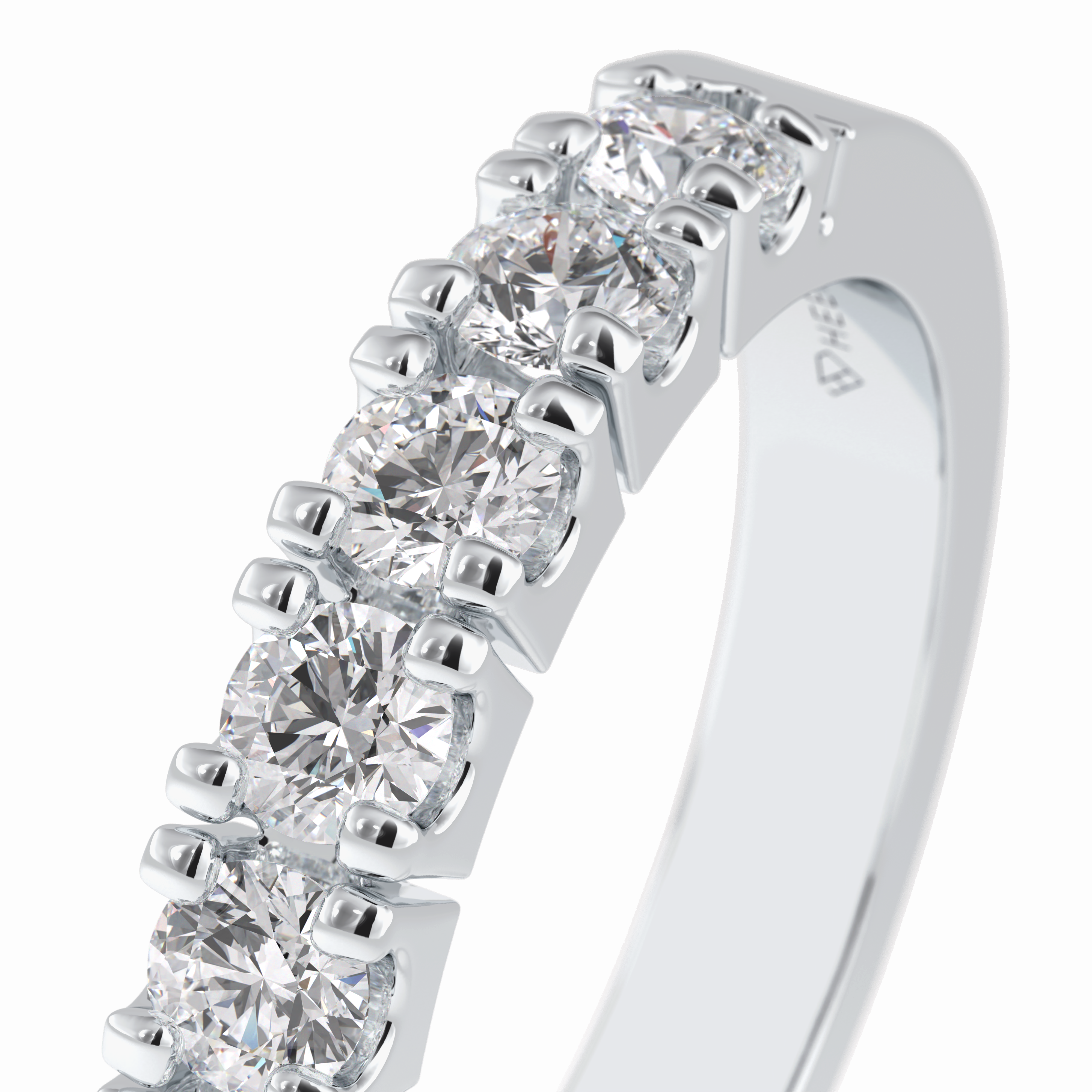 Starlit 1.03 Carat Round VS1 Lab-Grown Wedding Band in 18K White Gold