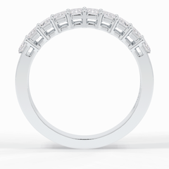 Regal Row 1.42 Carat Emerald VS1 Lab-Grown Wedding Band in 18K White Gold