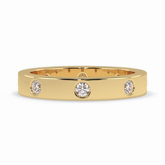 Trio Gleam 0.59 Carat Round VS1 Lab-Grown Wedding Band in 18K Yellow Gold