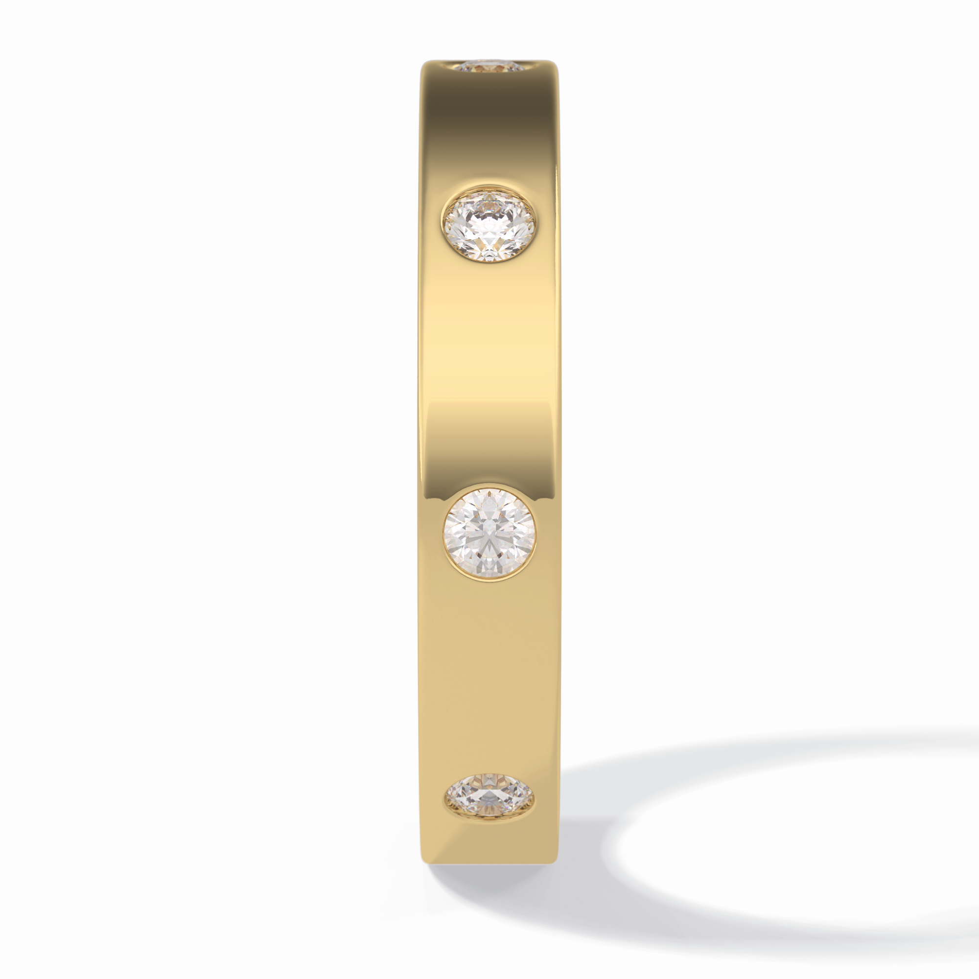 Trio Gleam 0.59 Carat Round VS1 Lab-Grown Wedding Band in 18K Yellow Gold