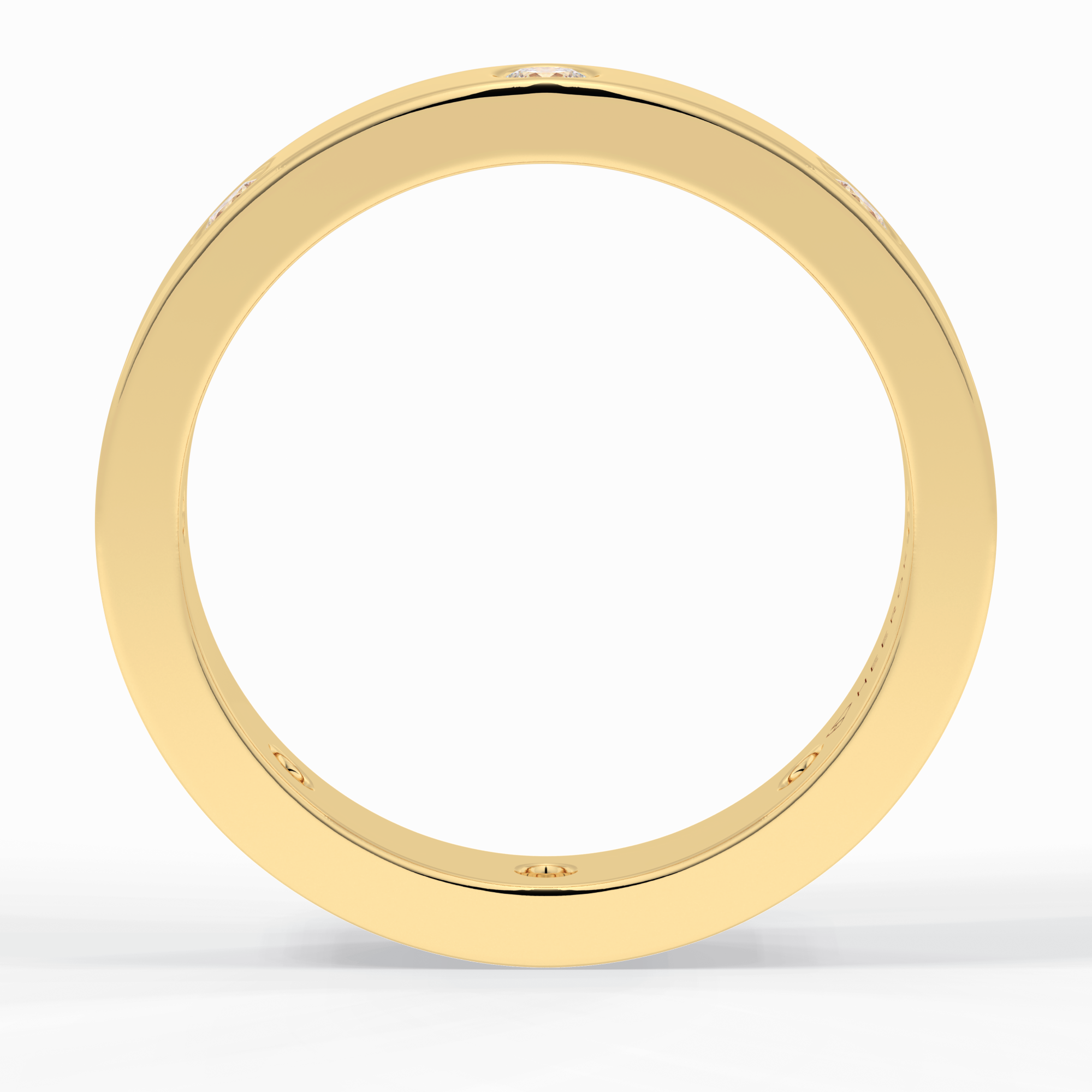 Trio Gleam 0.59 Carat Round VS1 Lab-Grown Wedding Band in 18K Yellow Gold