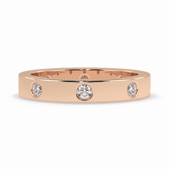 Trio Gleam 0.59 Carat Round VS1 Lab-Grown Wedding Band in 18K Rose Gold