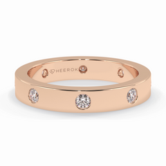 Trio Gleam 0.59 Carat Round VS1 Lab-Grown Wedding Band in 18K Rose Gold