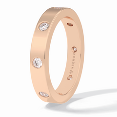 Trio Gleam 0.59 Carat Round VS1 Lab-Grown Wedding Band in 18K Rose Gold