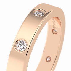 Trio Gleam 0.59 Carat Round VS1 Lab-Grown Wedding Band in 18K Rose Gold