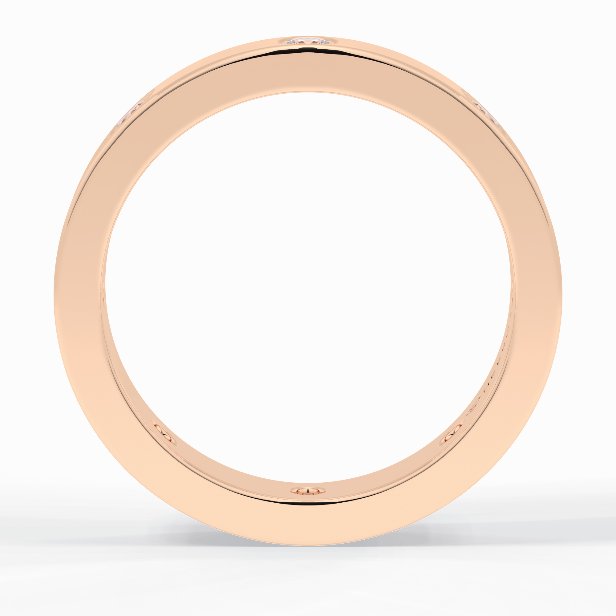 Trio Gleam 0.59 Carat Round VS1 Lab-Grown Wedding Band in 18K Rose Gold