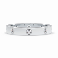 Trio Gleam 0.59 Carat Round VS1 Lab-Grown Wedding Band in 18K White Gold