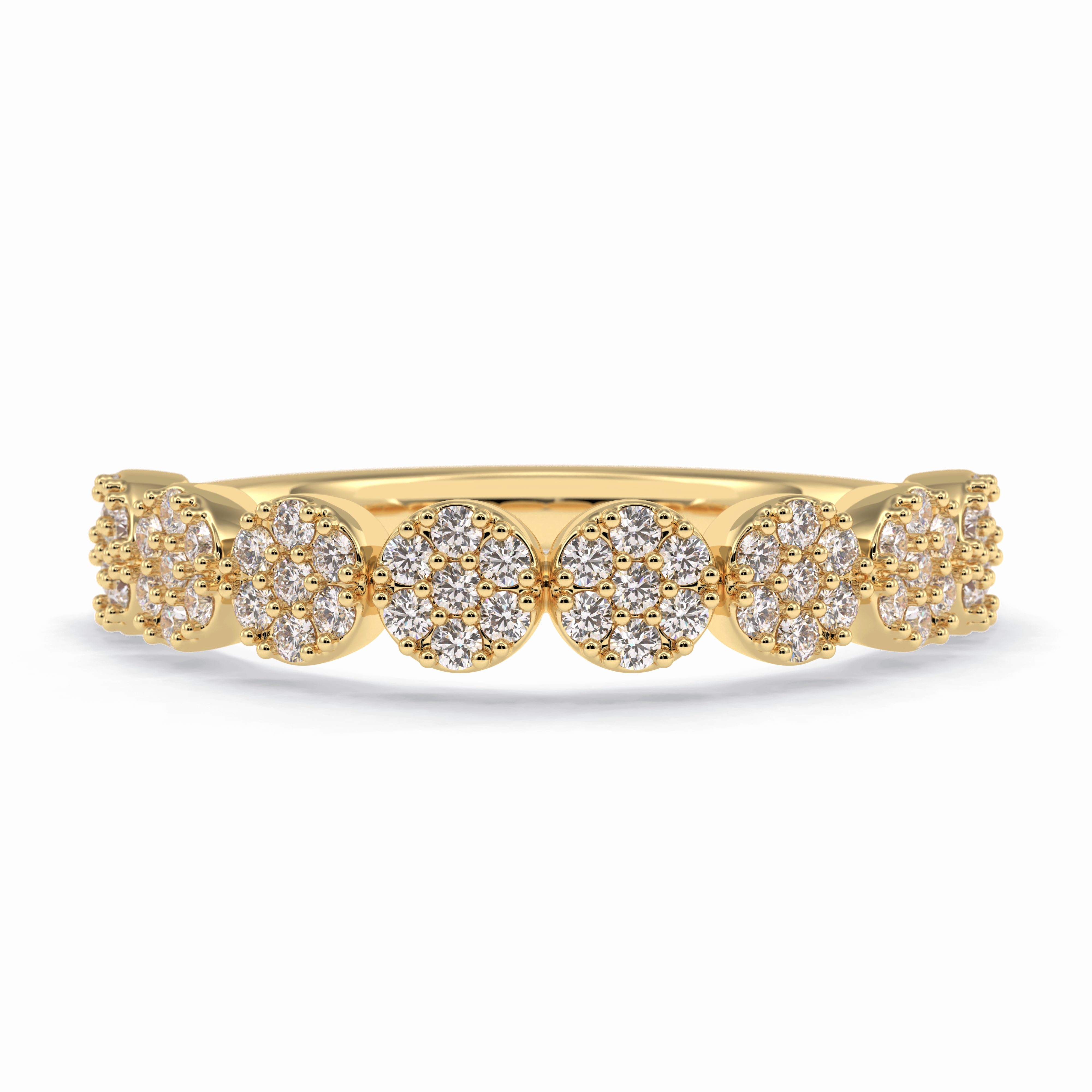 Starlet 0.46 Carat Round VS1 Lab-Grown Wedding Band in 18K Yellow Gold