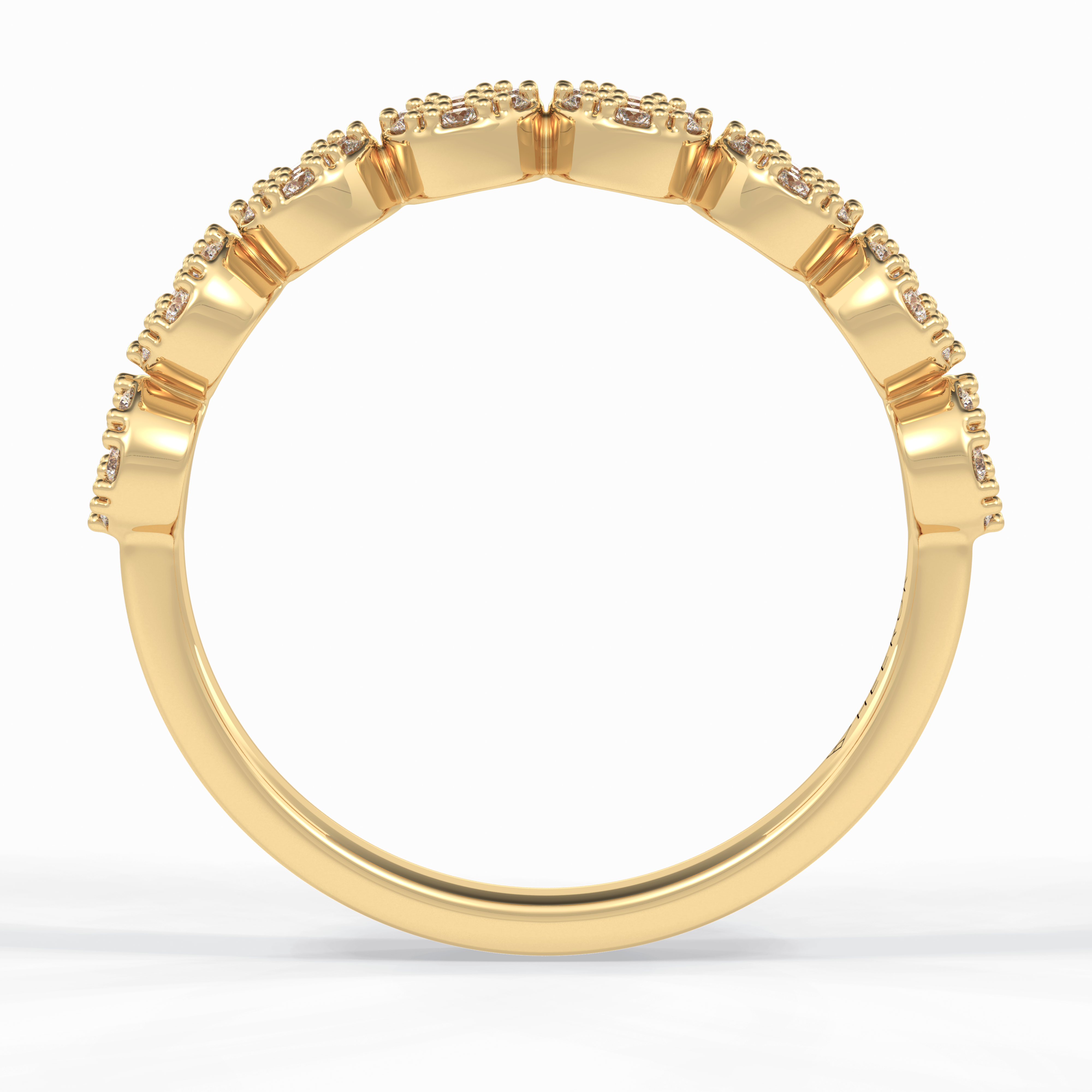 Starlet 0.46 Carat Round VS1 Lab-Grown Wedding Band in 18K Yellow Gold