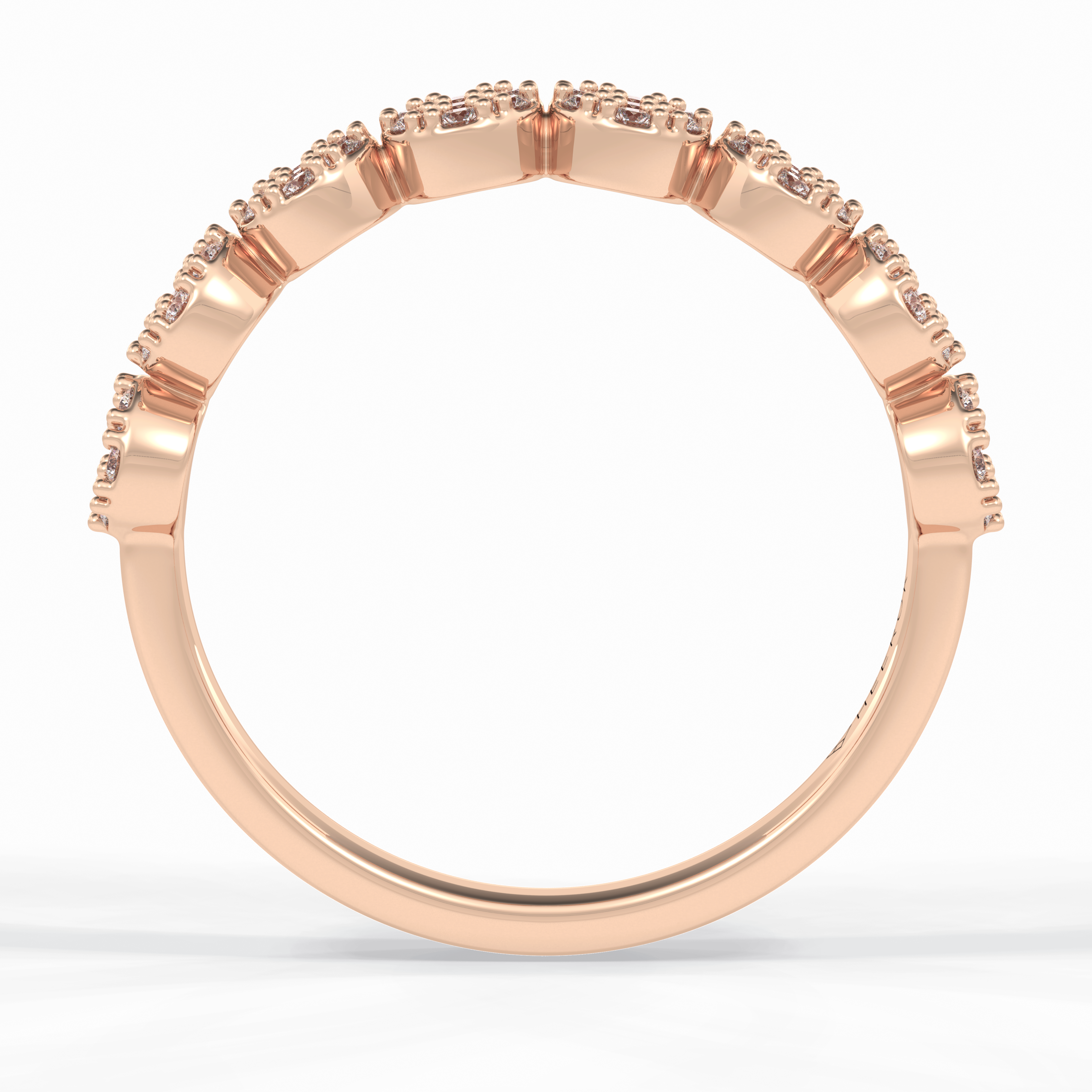 Starlet 0.46 Carat Round VS1 Lab-Grown Wedding Band in 18K Rose Gold