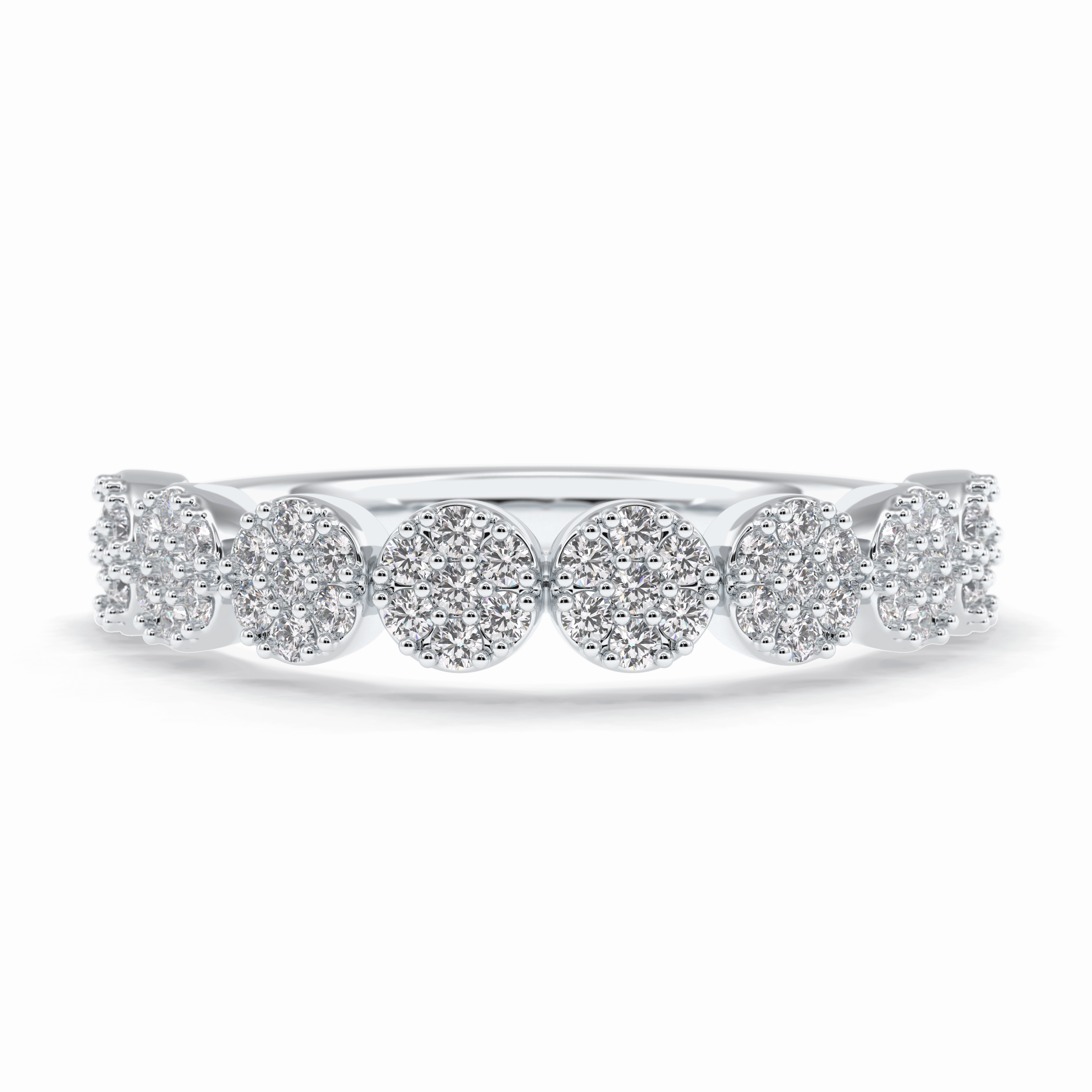 Starlet 0.46 Carat Round VS1 Lab-Grown Wedding Band in 18K White Gold