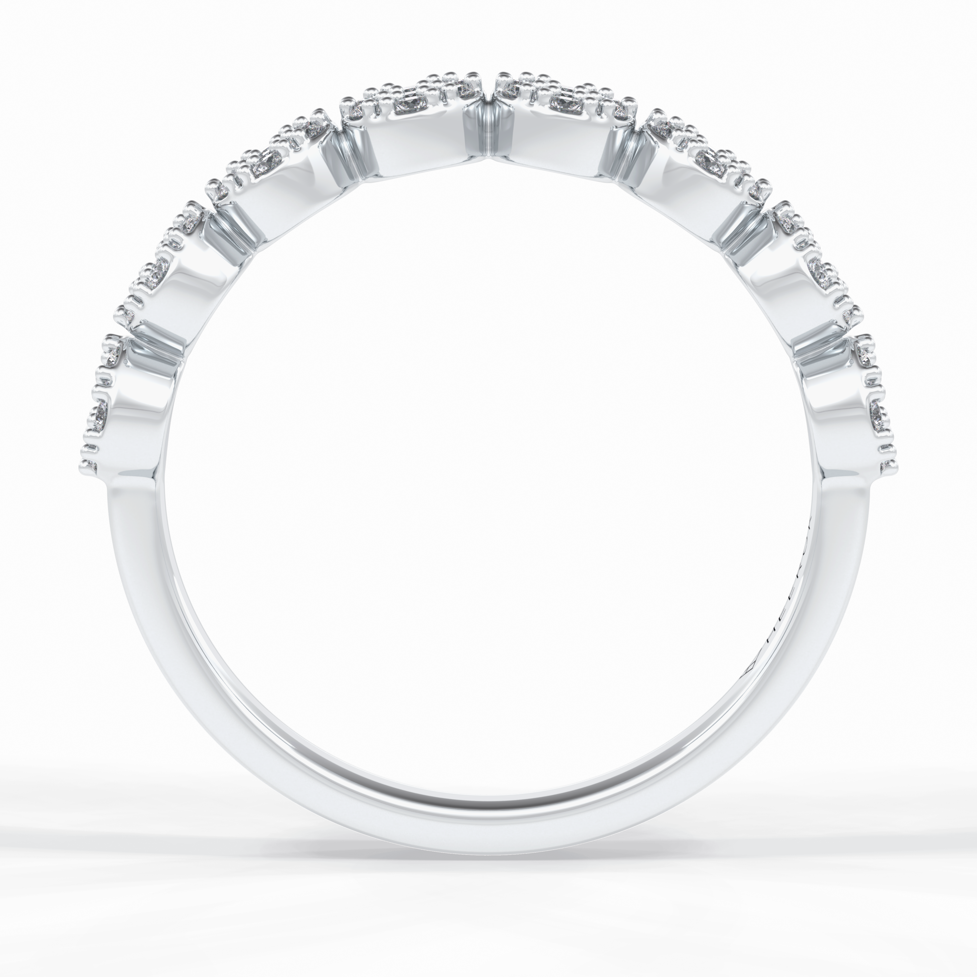 Starlet 0.46 Carat Round VS1 Lab-Grown Wedding Band in 18K White Gold