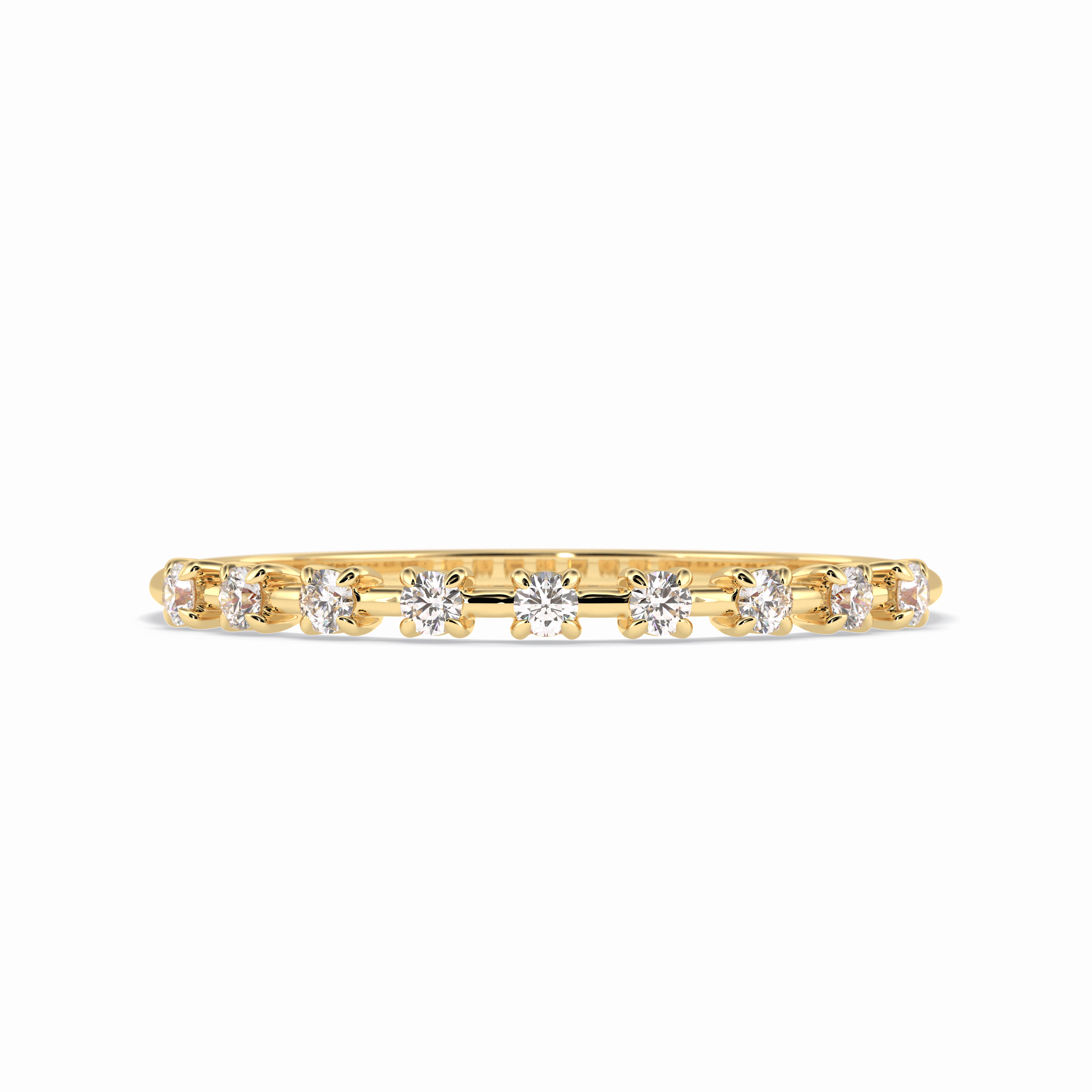 Stellar Grace 0.17 Carat Round VS1 Lab-Grown Stackable Wedding Band in 18K Yellow Gold