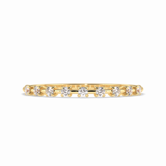 Stellar Grace 0.17 Carat Round VS1 Lab-Grown Stackable Wedding Band in 18K Yellow Gold