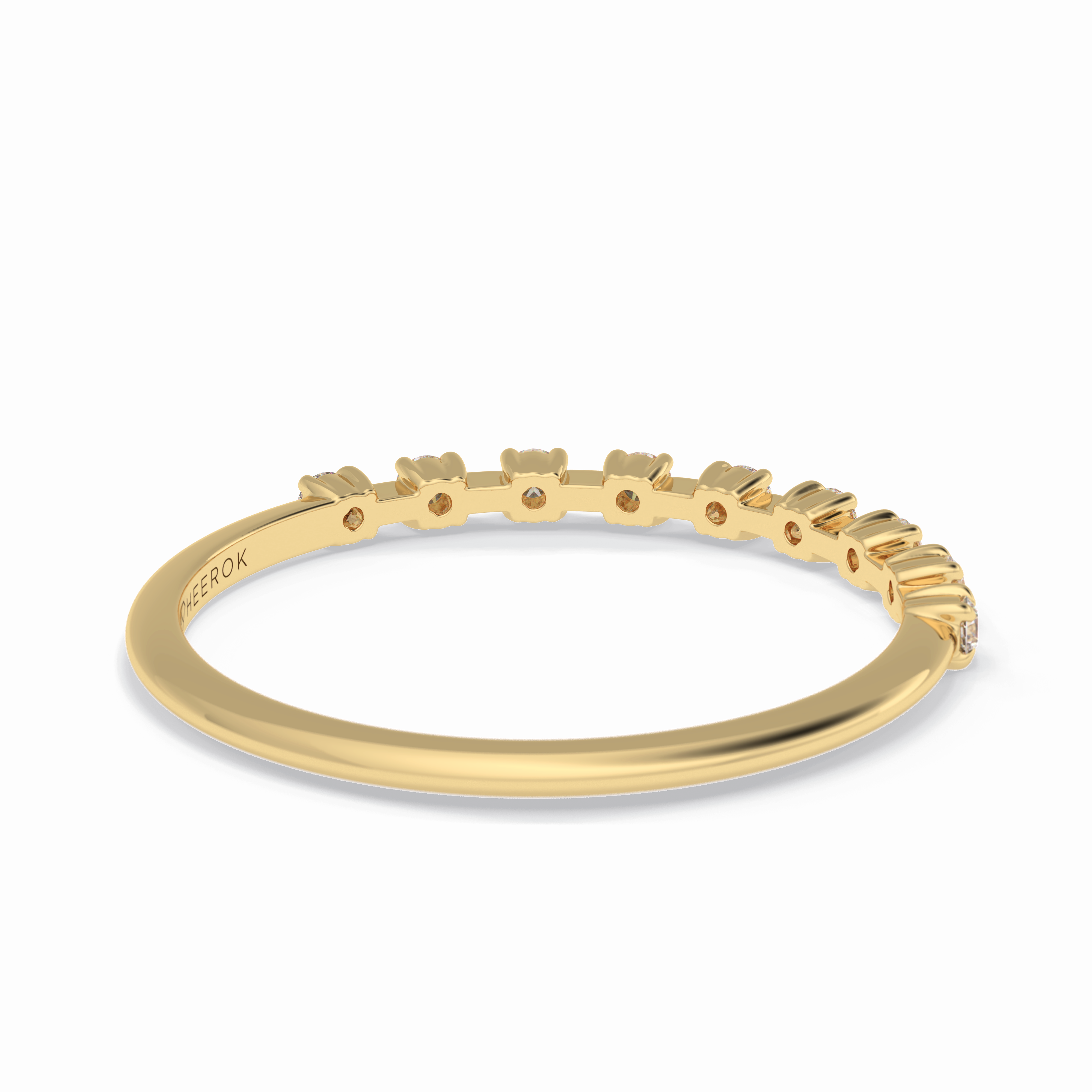 Stellar Grace 0.17 Carat Round VS1 Lab-Grown Stackable Wedding Band in 18K Yellow Gold