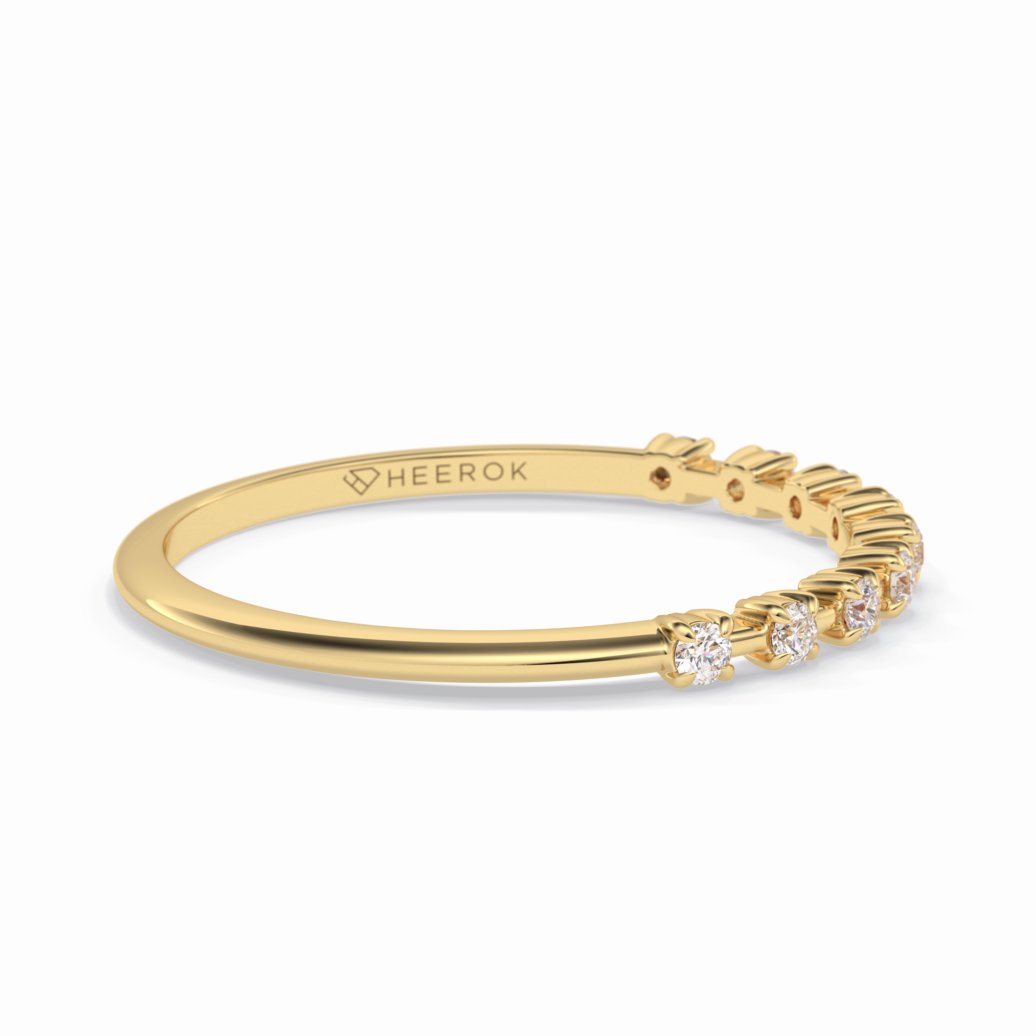 Stellar Grace 0.17 Carat Round VS1 Lab-Grown Stackable Wedding Band in 18K Yellow Gold